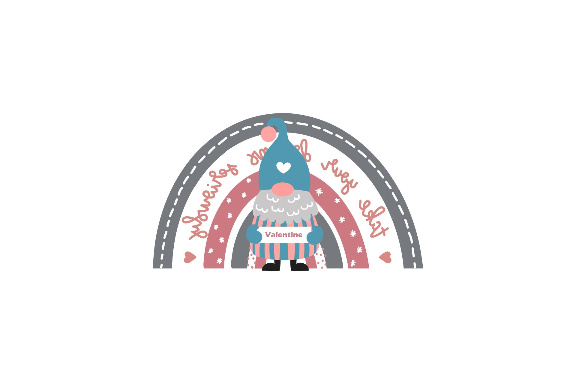 Valentine Gnome with Rainbow Boho