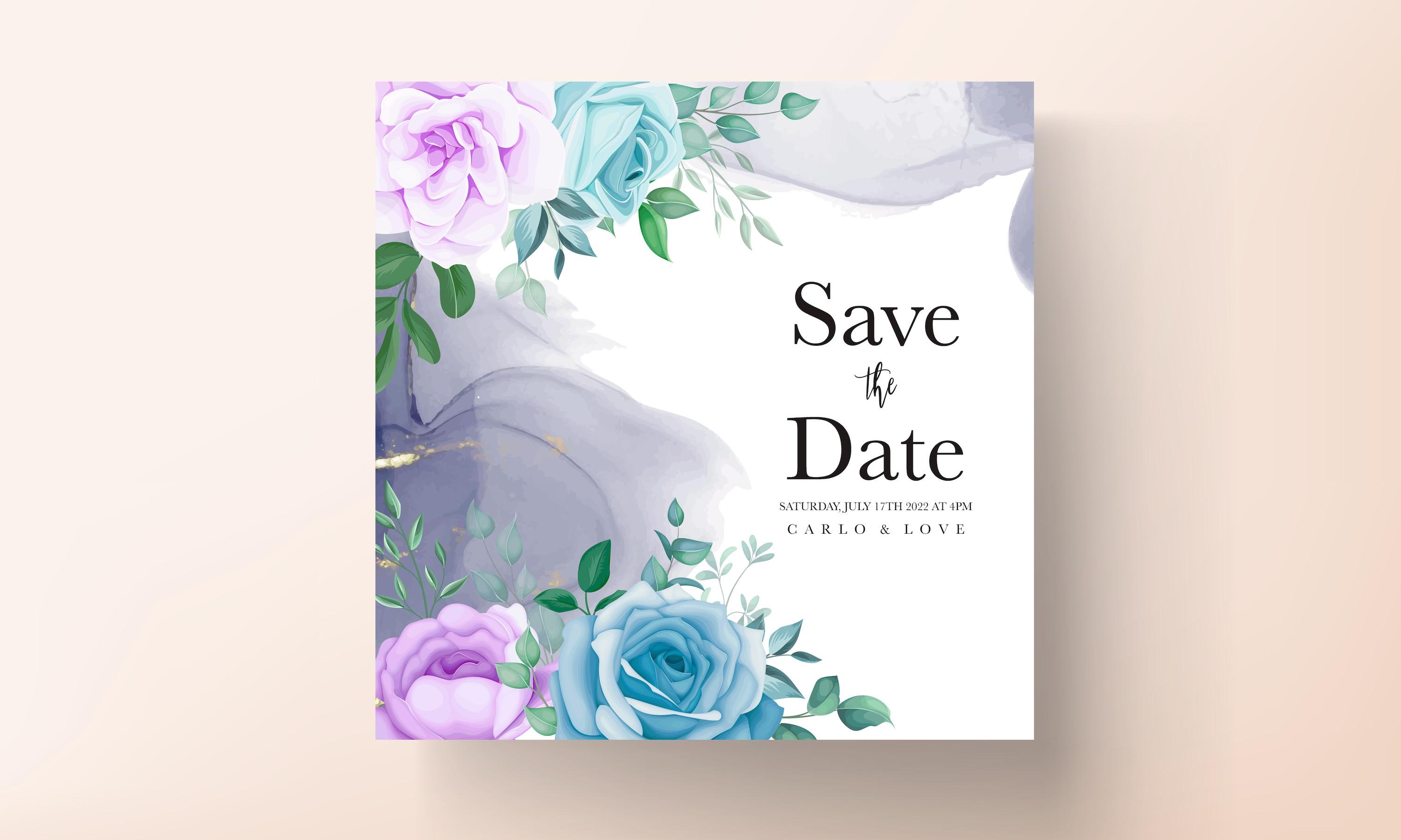 Beautiful Flower and Leaves Invitation