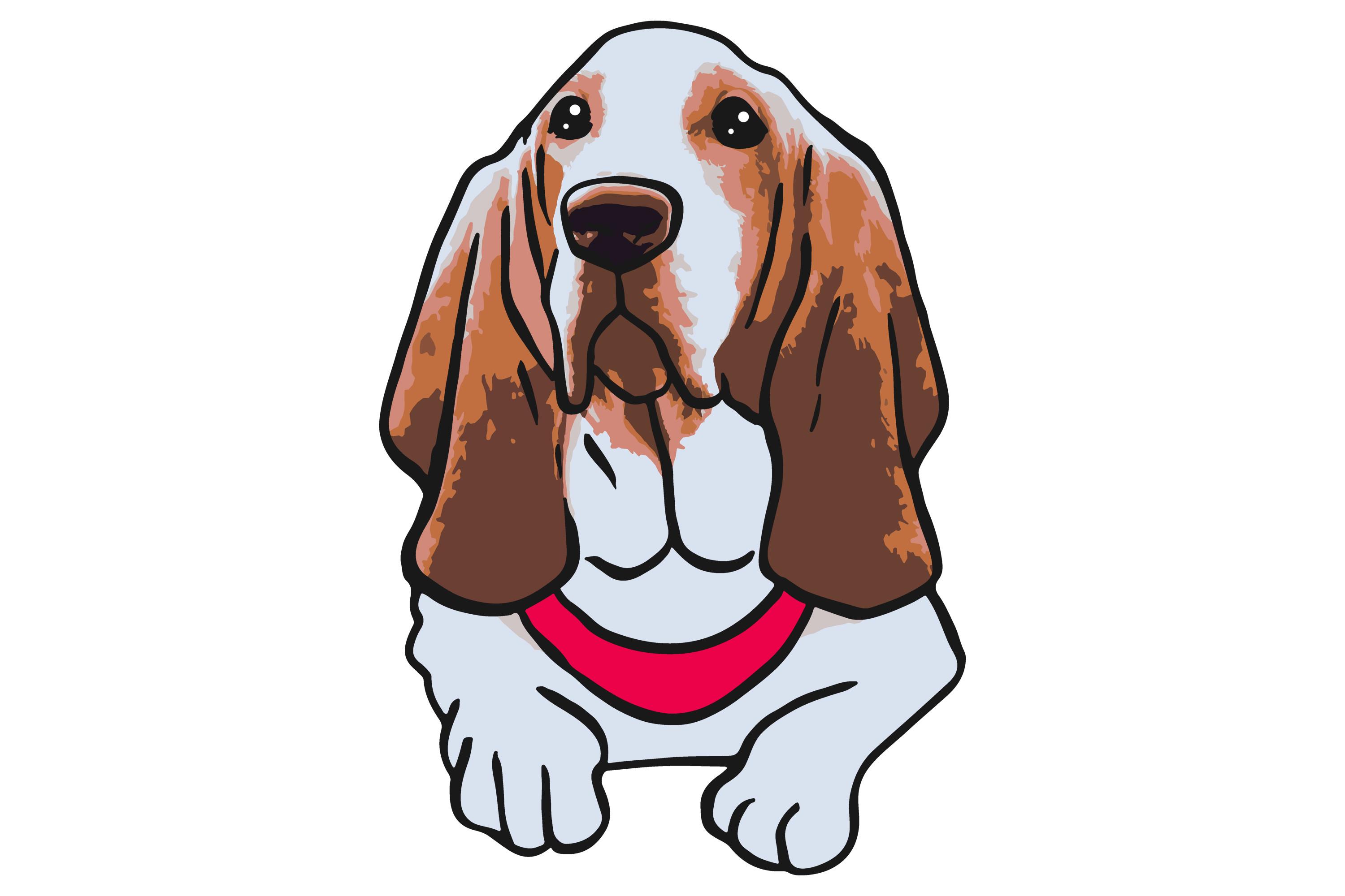 Basset Hound Dog Calm Sit Sticker