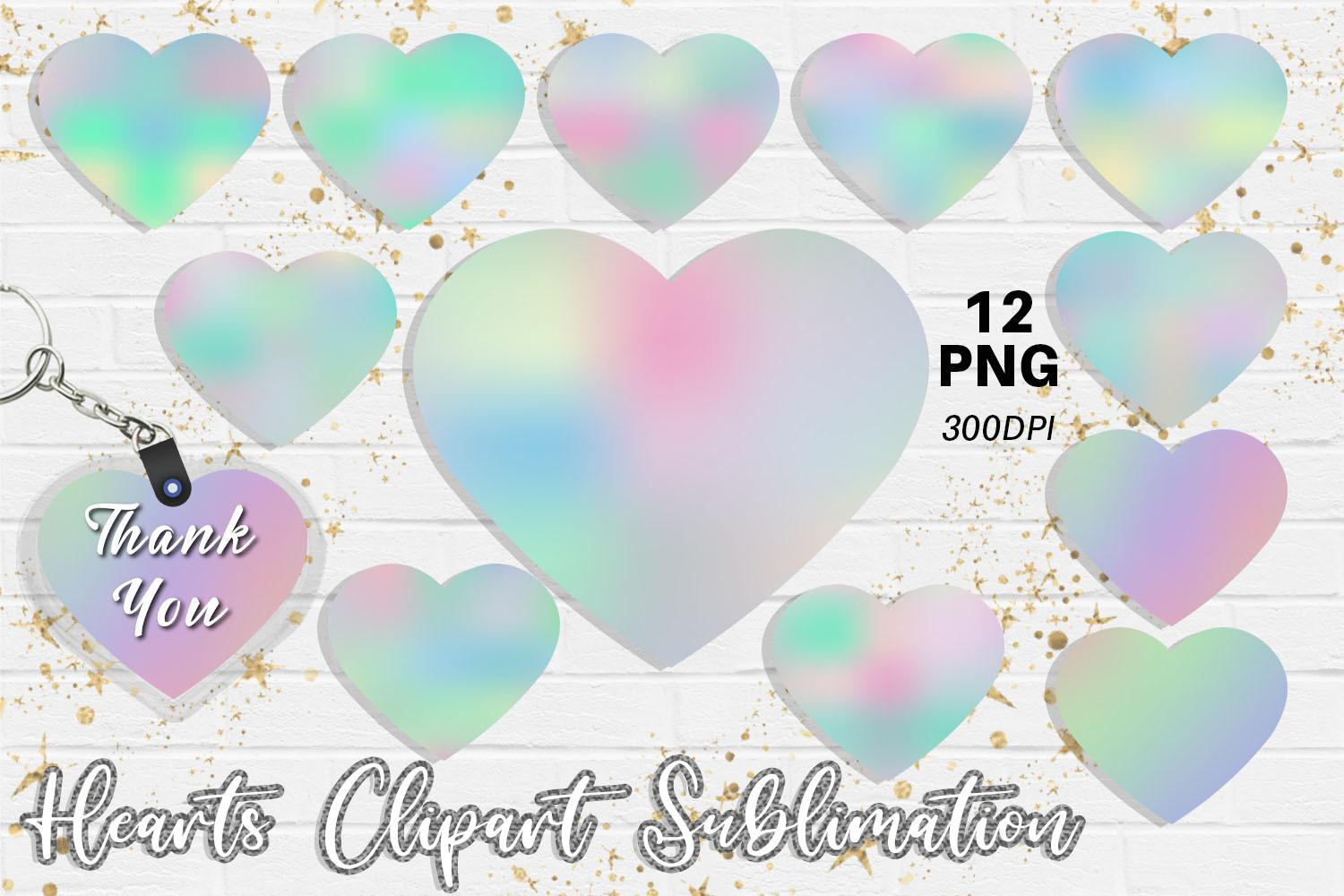 Hearts Sublimation Design Happy Color