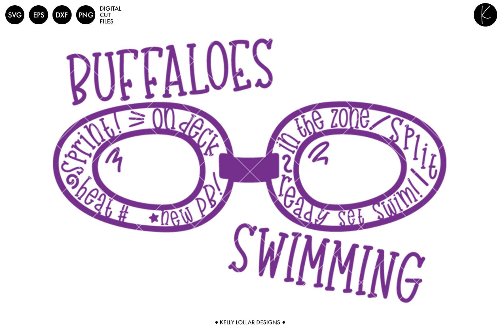 Buffaloes Swimming Word Art