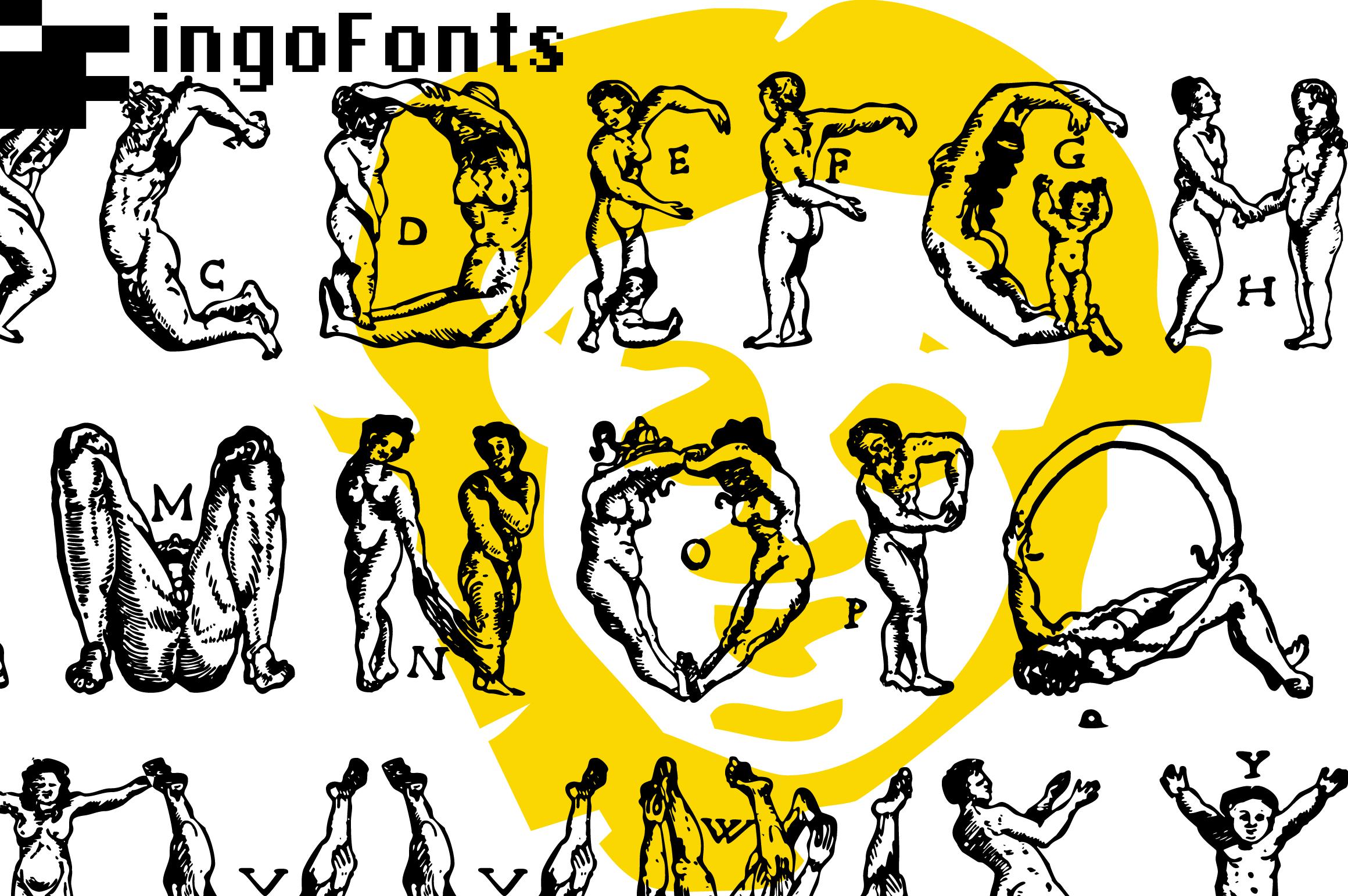 Menschenalphabet Font