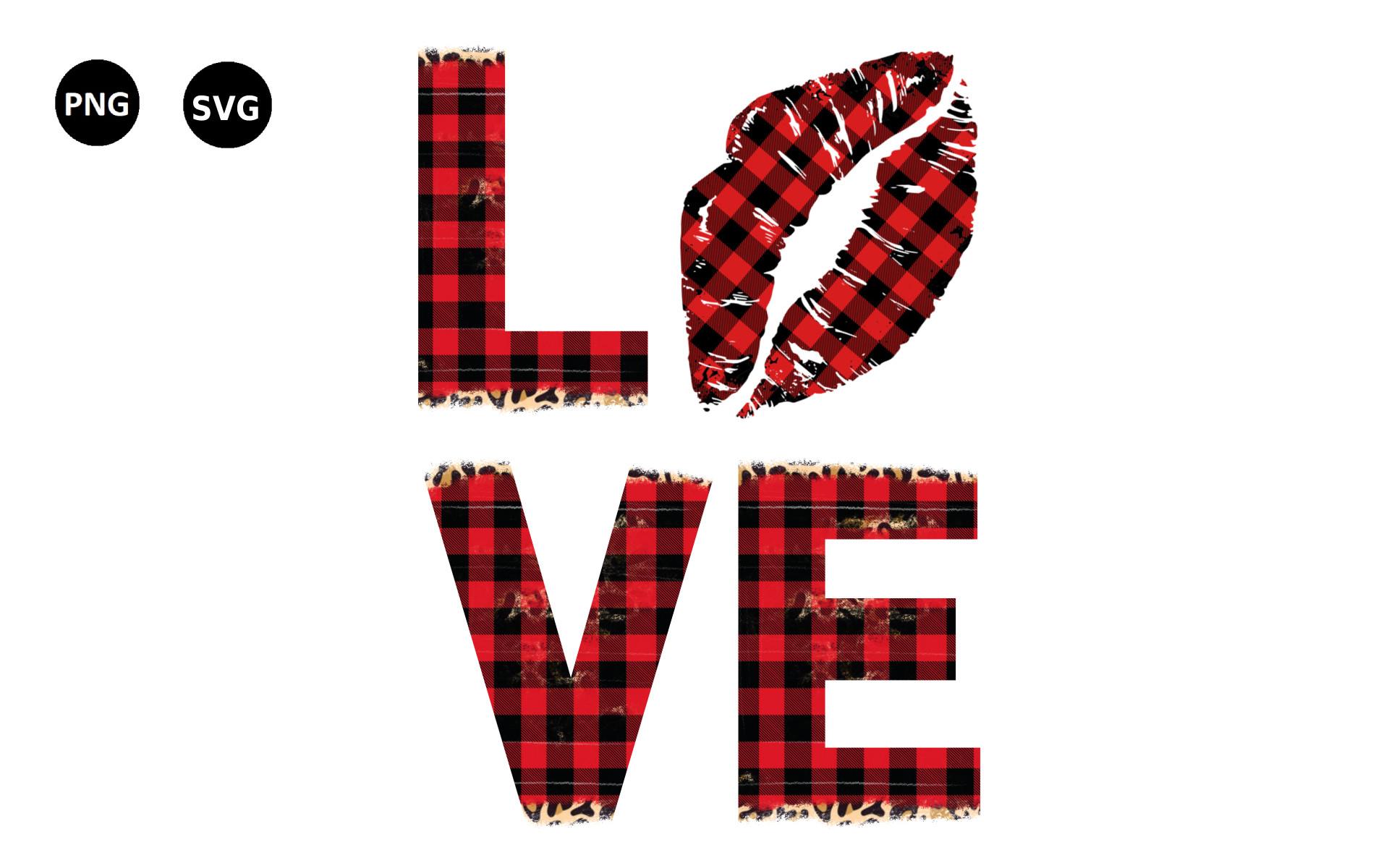 Love Plaid Valentine Sublimation PNG