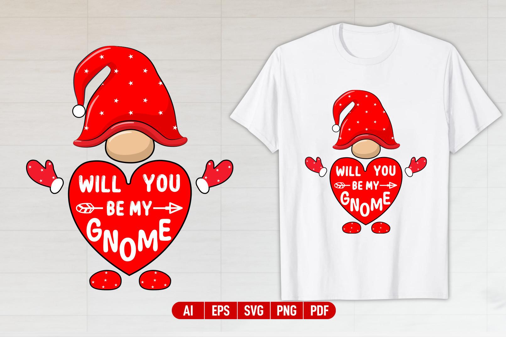 Gnome Valentine's Day T-shirt Design