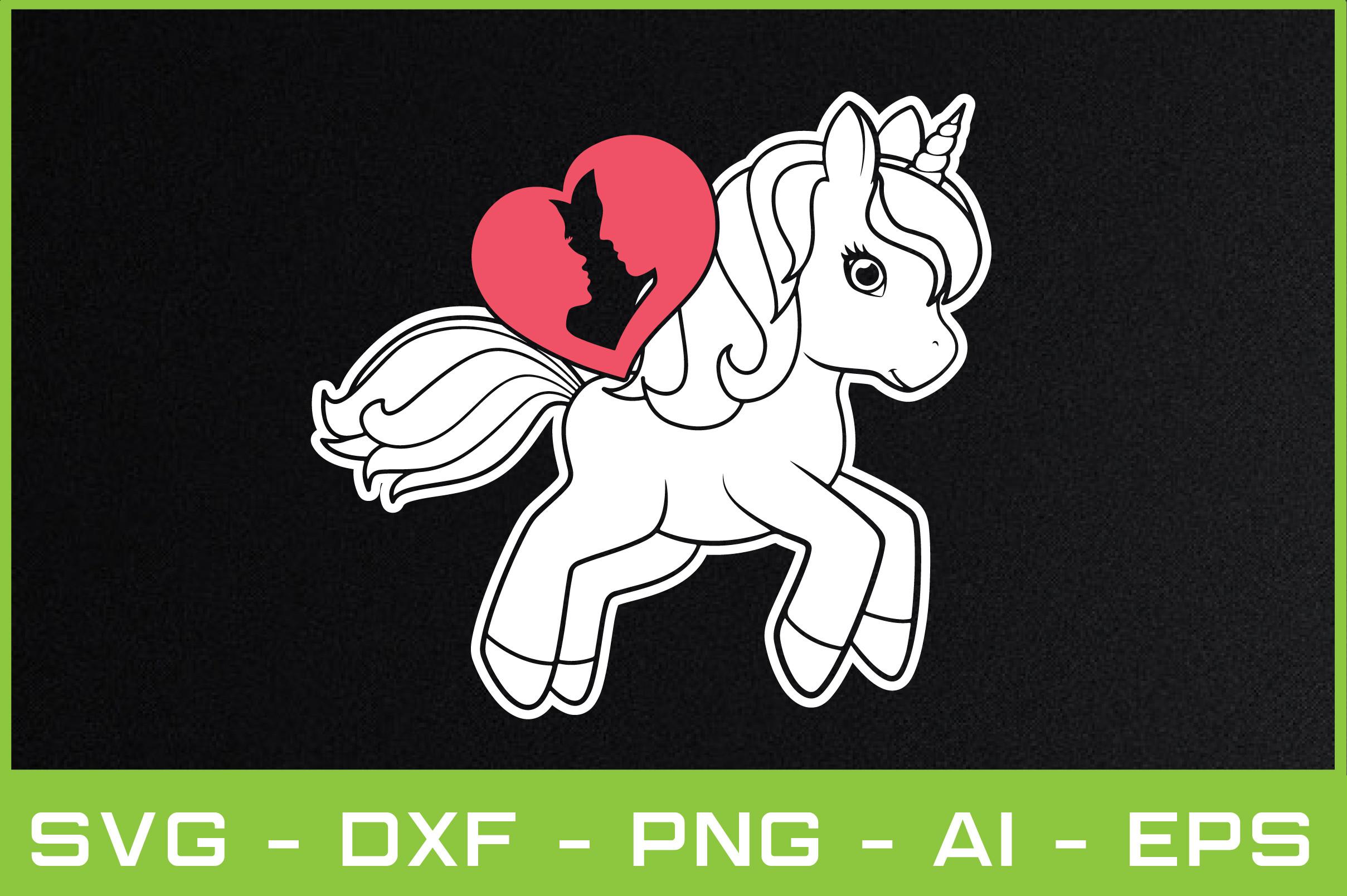 Valentines Day Heart Riding a Unicorn