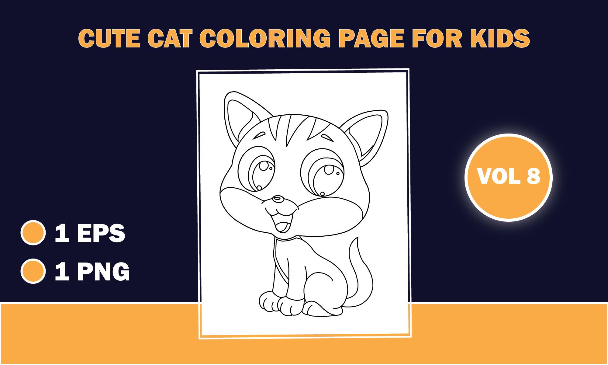Cute Cat Outline Coloring Pages for Kids
