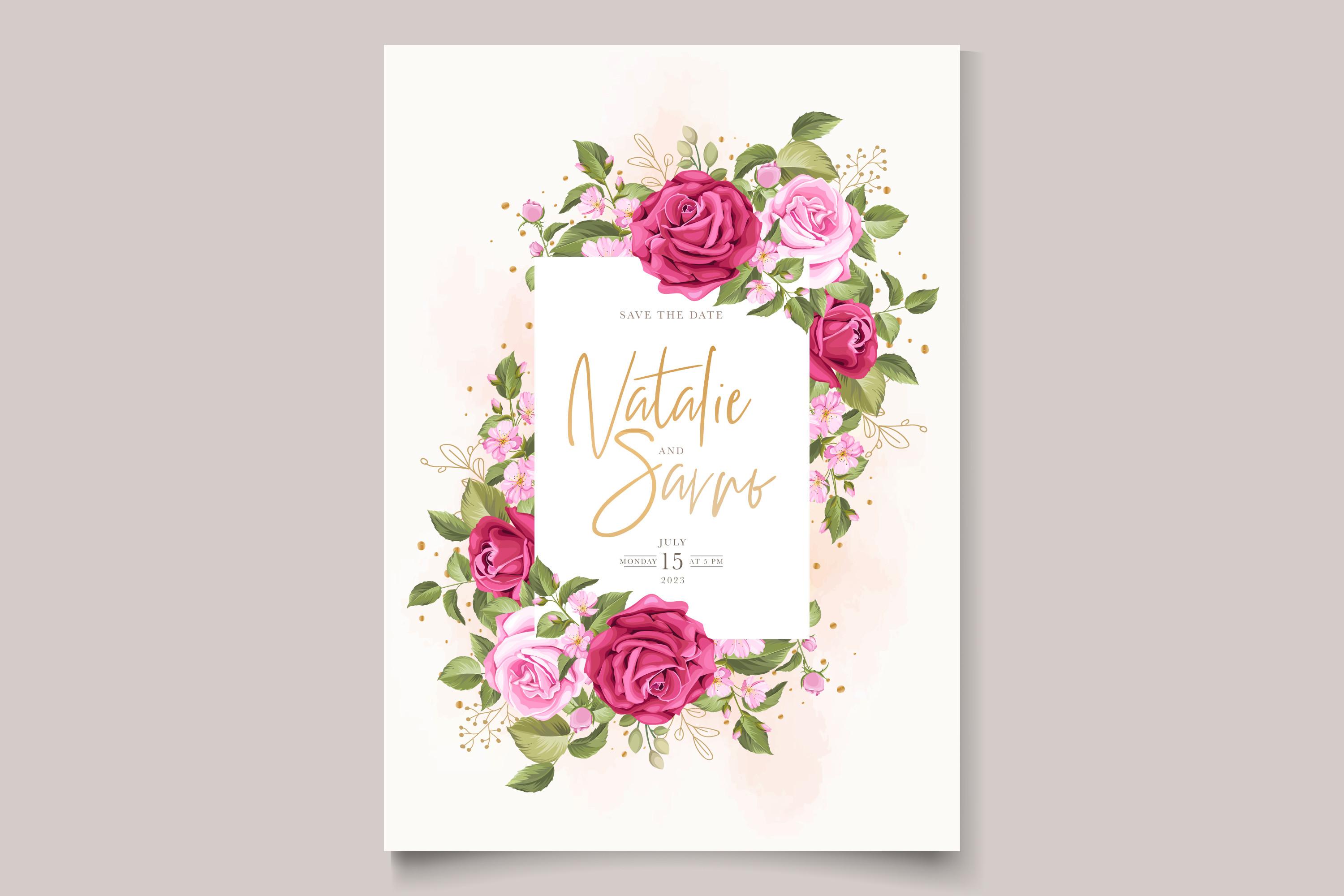 ELEGANT Roses Wedding Card Set