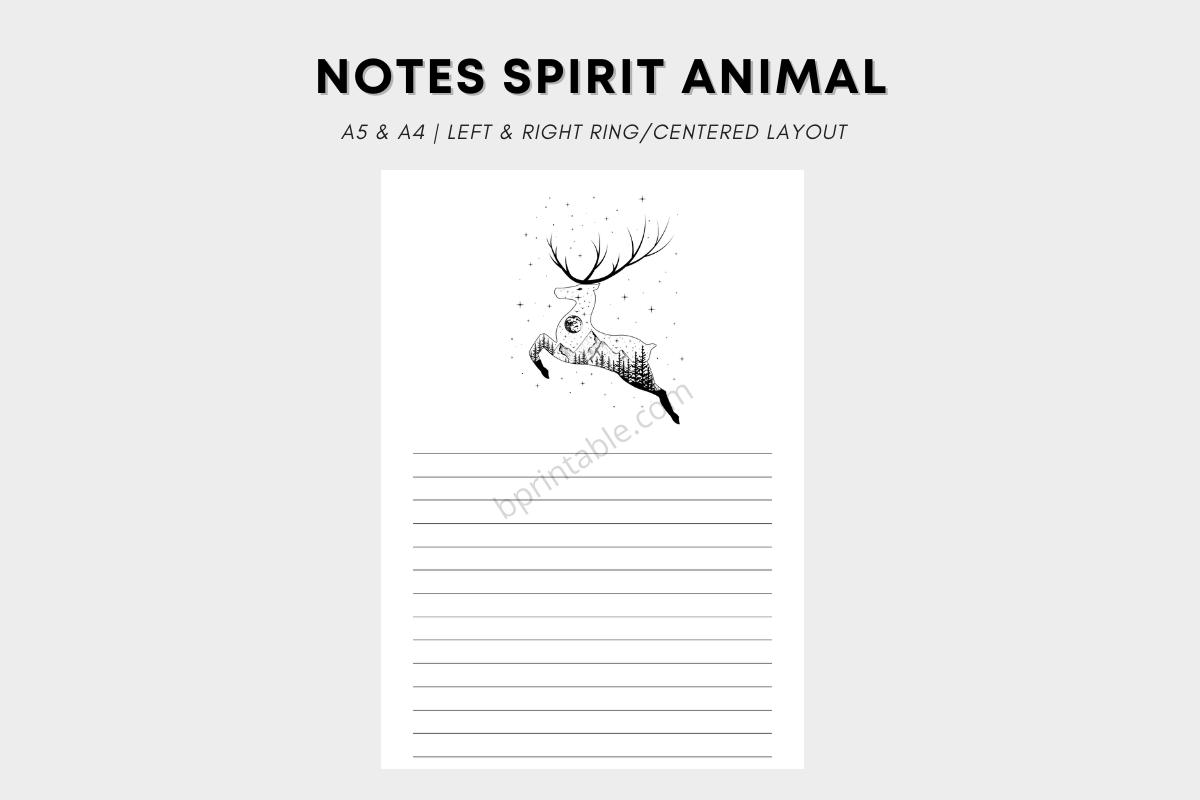 Notes Page Animal Spirit Theme