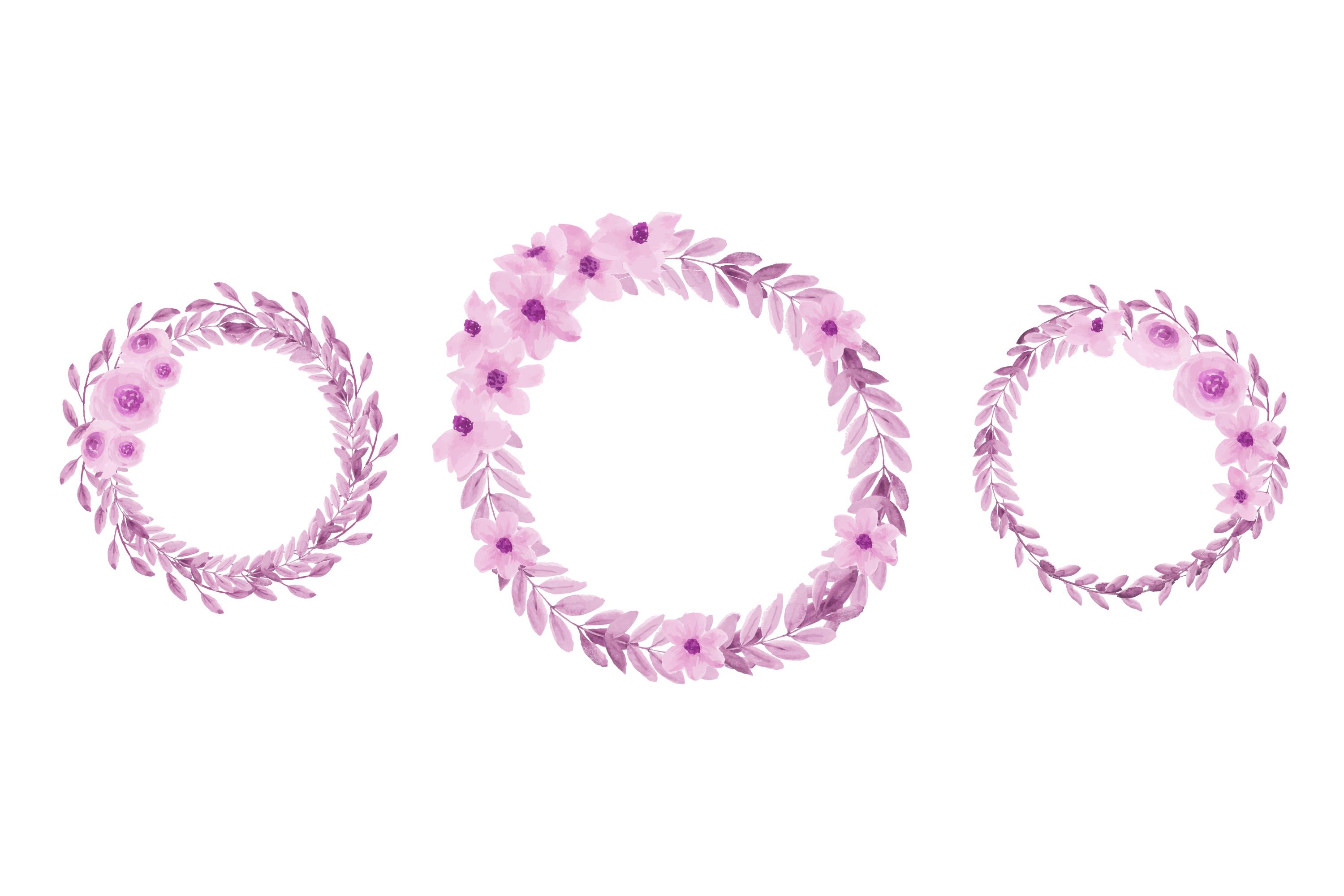 Lilac Wreath Watercolor Hand Painting