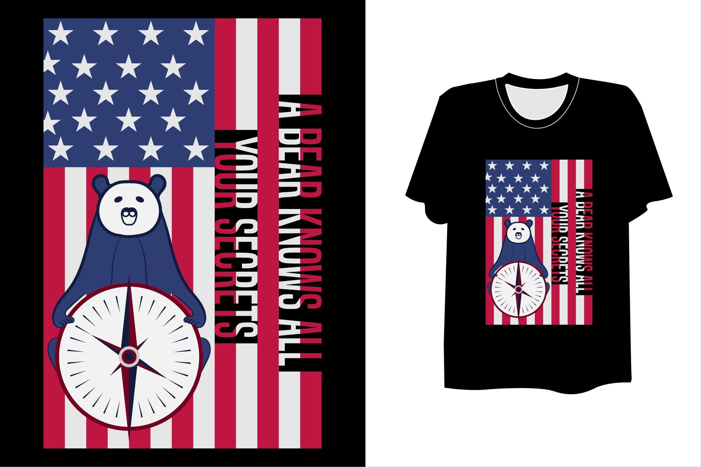 Bear American Flag