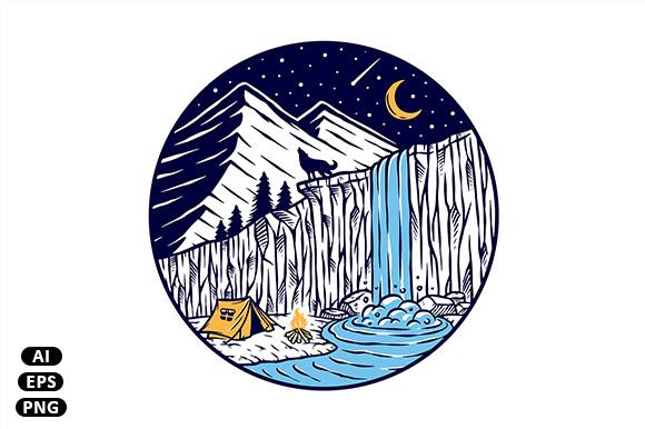 Camping Near a Waterfall