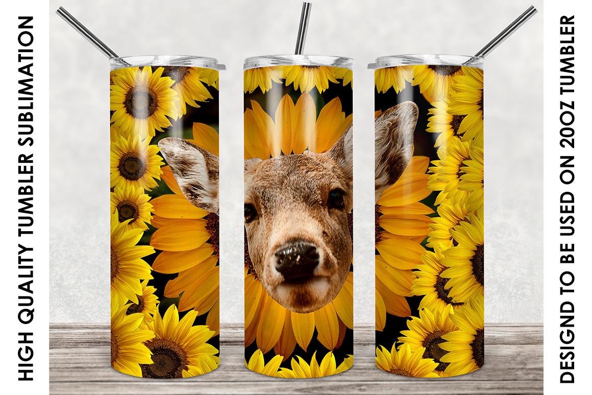 Deer Sunflowers 20oz Skinny Tumbler