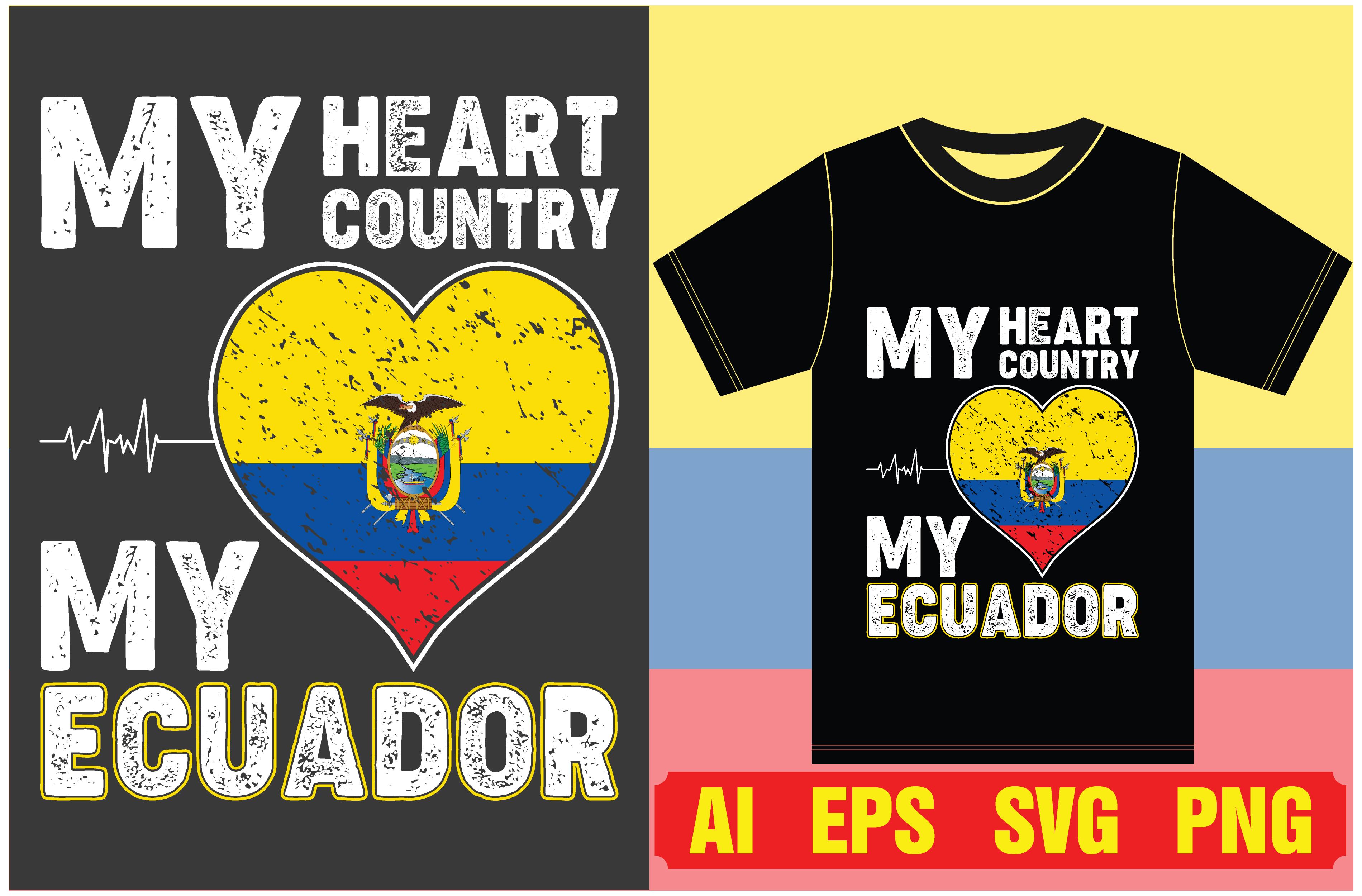 Ecuador Flag T-shirt Designs.Typography