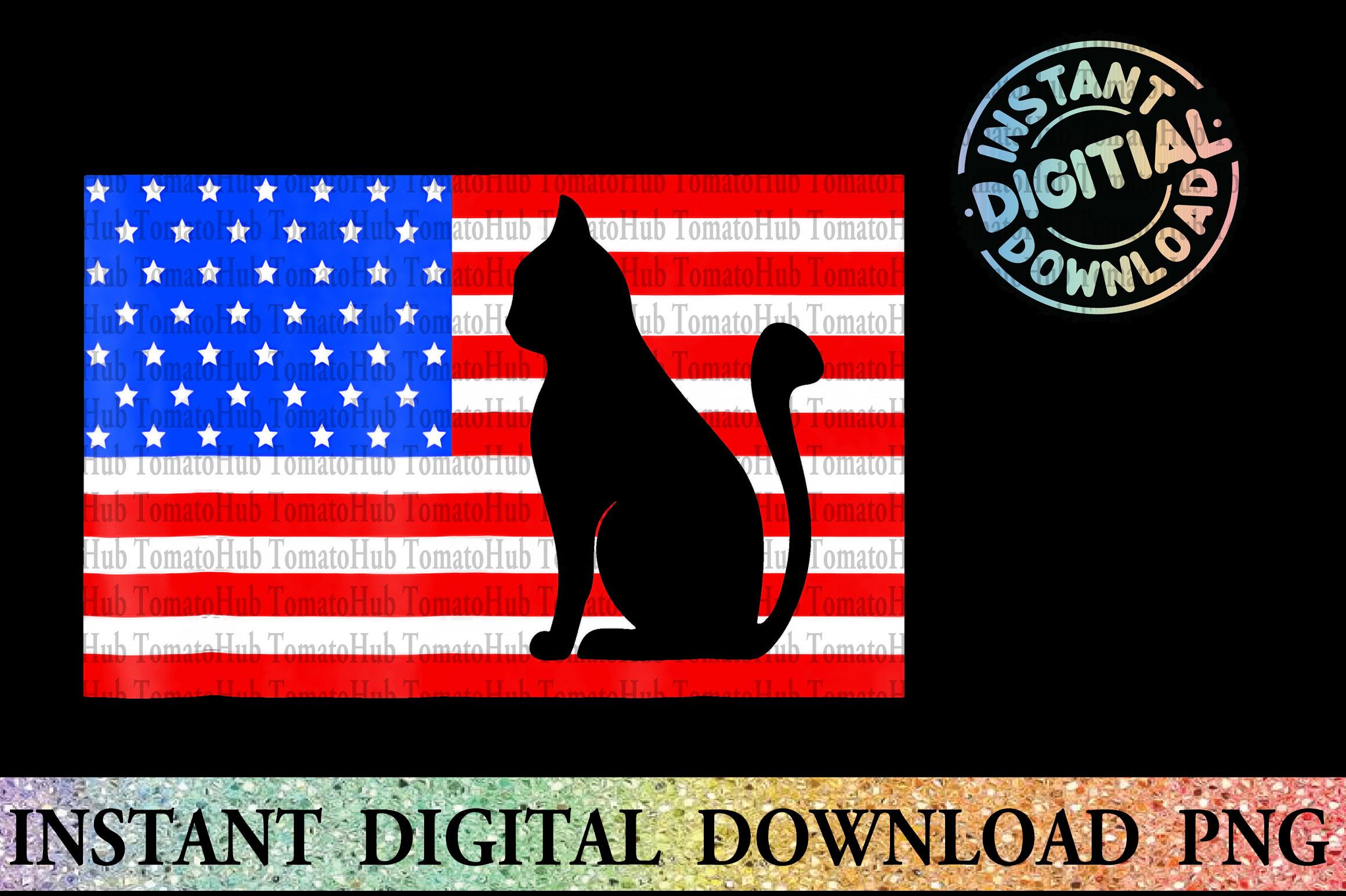 American Flag Cat T-Shirt PNG
