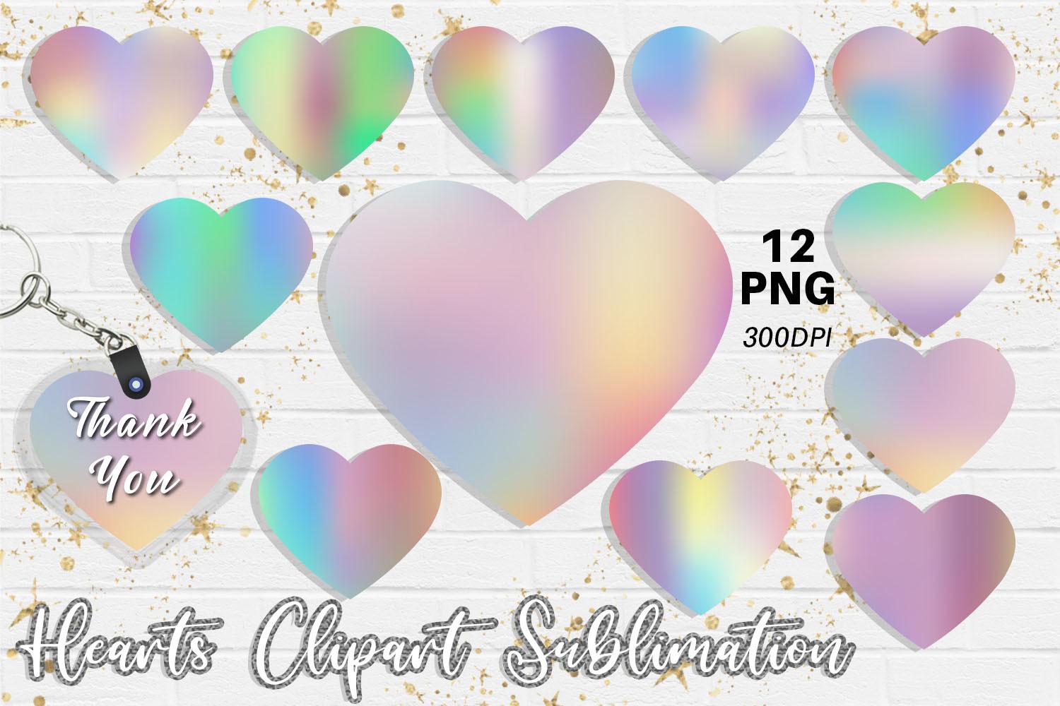 Hearts Sublimation Design Happy Color