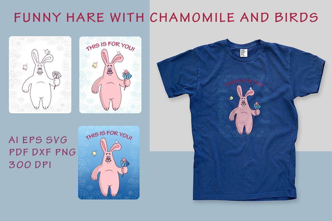 Greeting Card with a Cheerful Hare