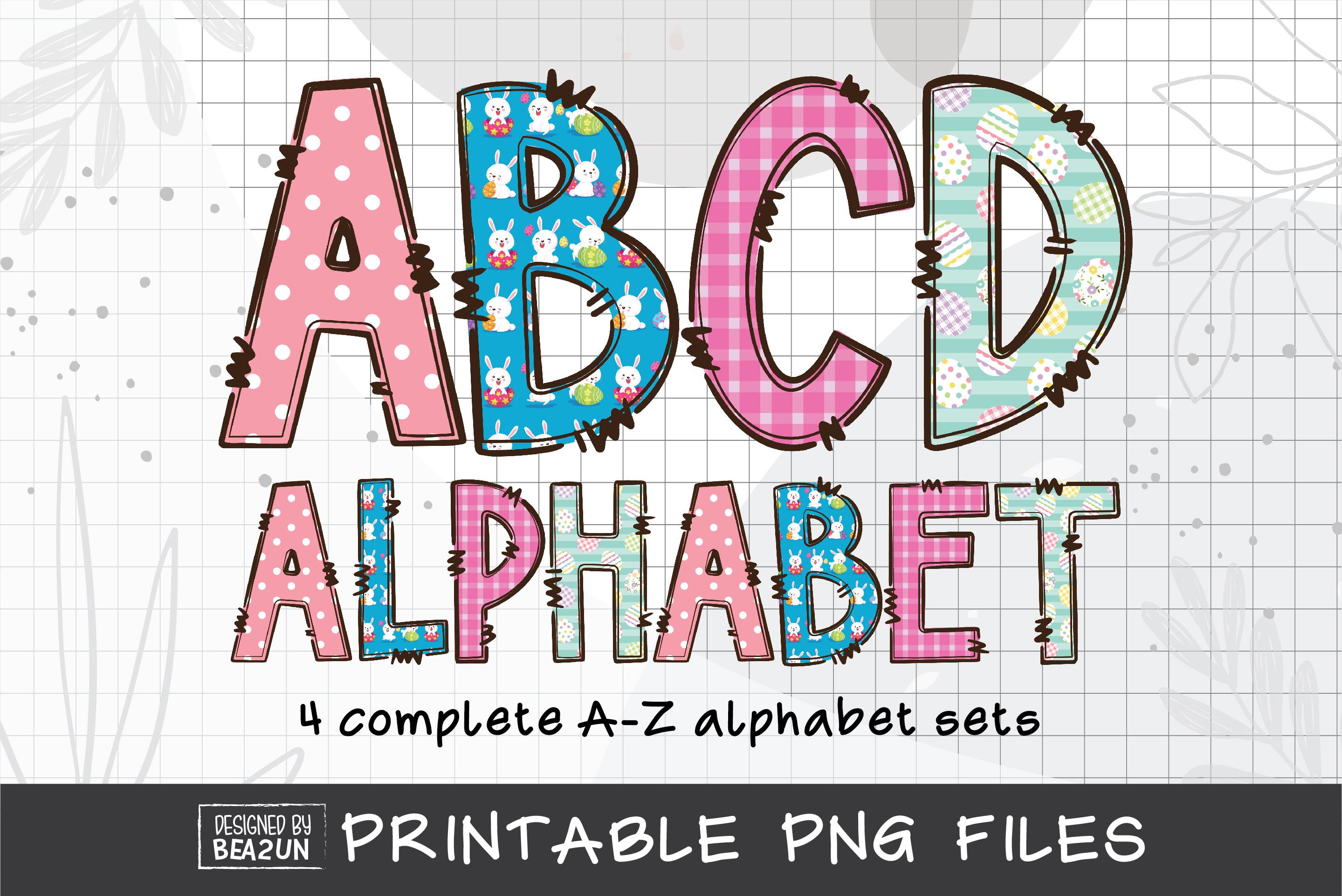 Happy Easter Alphabet Sublimation