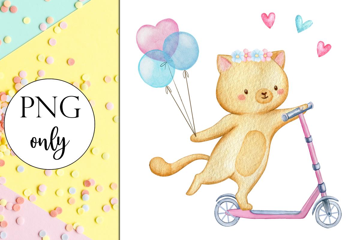 Valentines Cat on a Scooter