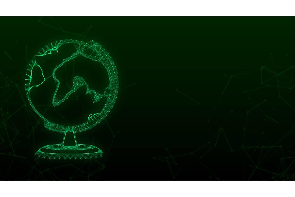 Earth Globes Isolated on Green Backgroun