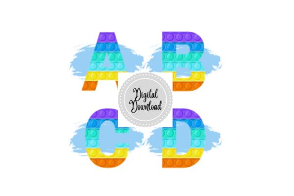 POPIT Alphabet Clipart - with Background