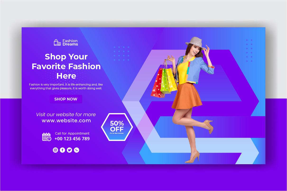 Fashion Sale Web Banner Design Template