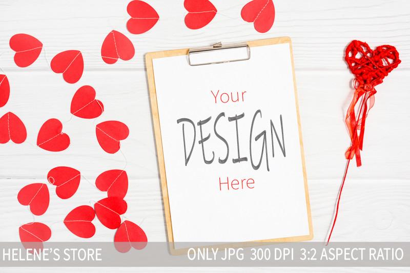 Clipboard Mockup, Valentines Mock Up