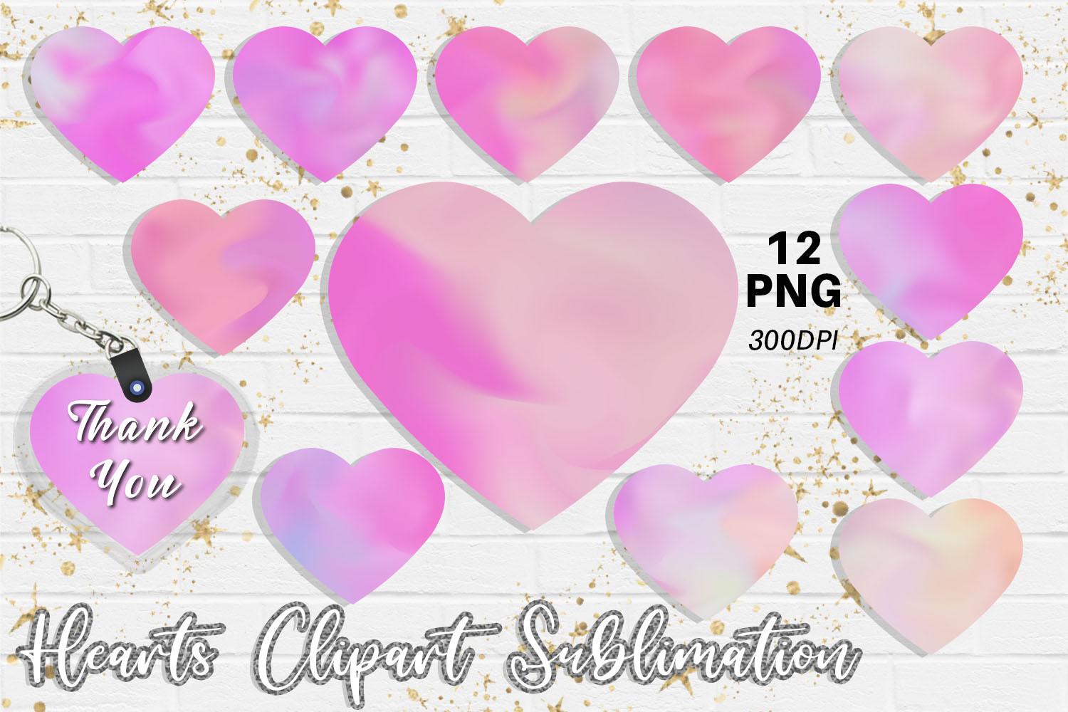 Hearts Sublimation Design Happy Color