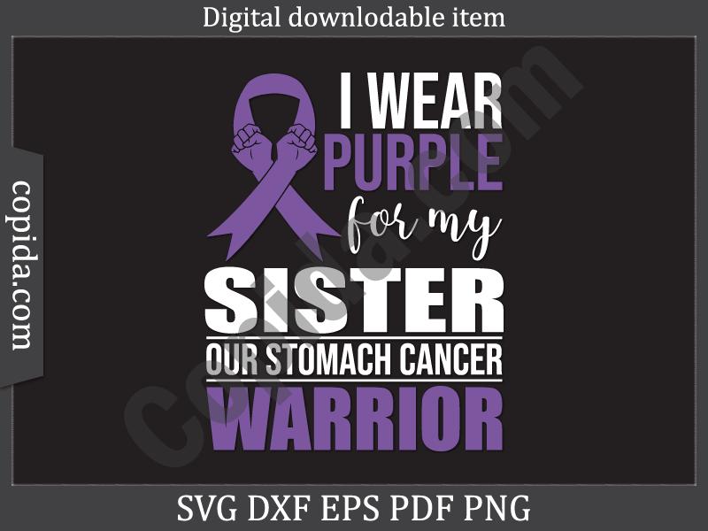 I Wear Purple for My Sister Svg Cut File