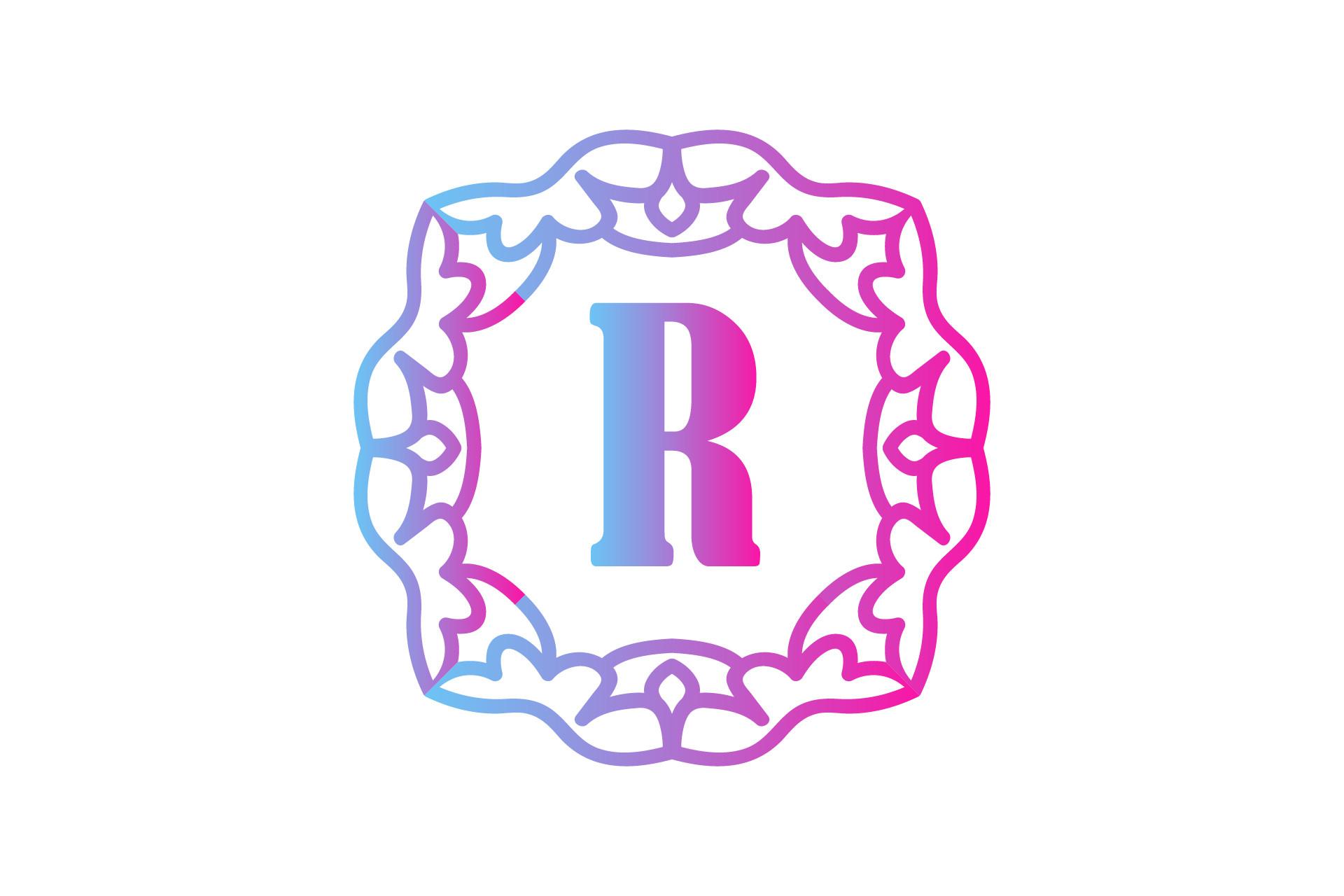 Monogram Gradient Frame Illustration Art