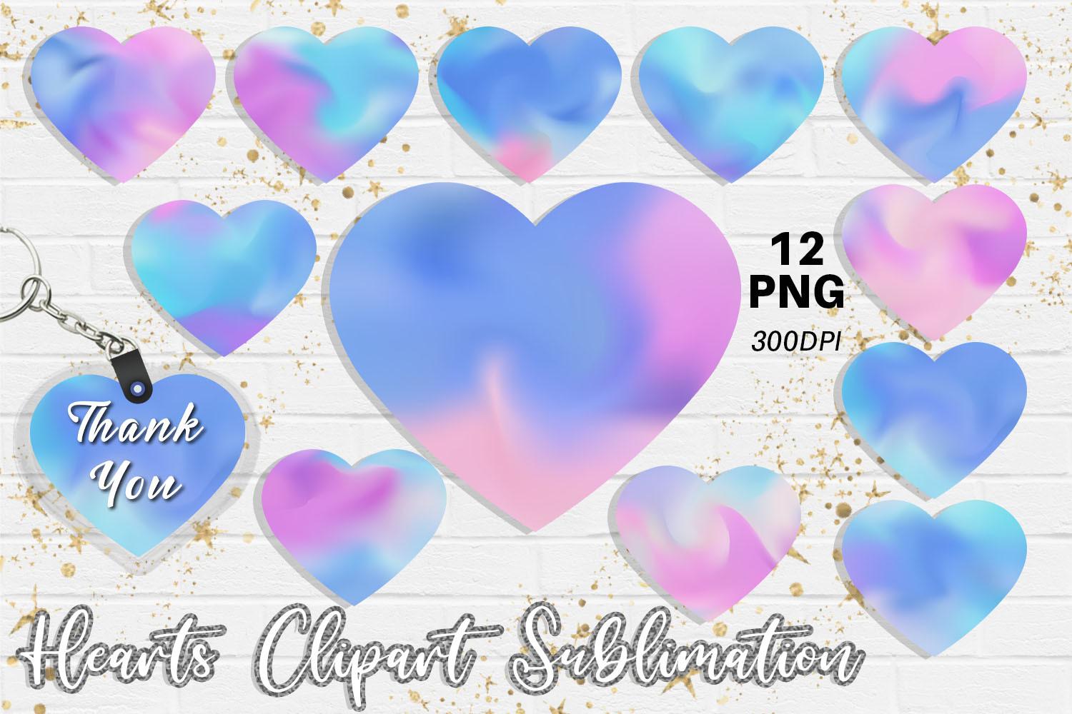 Hearts Sublimation Design Happy Color