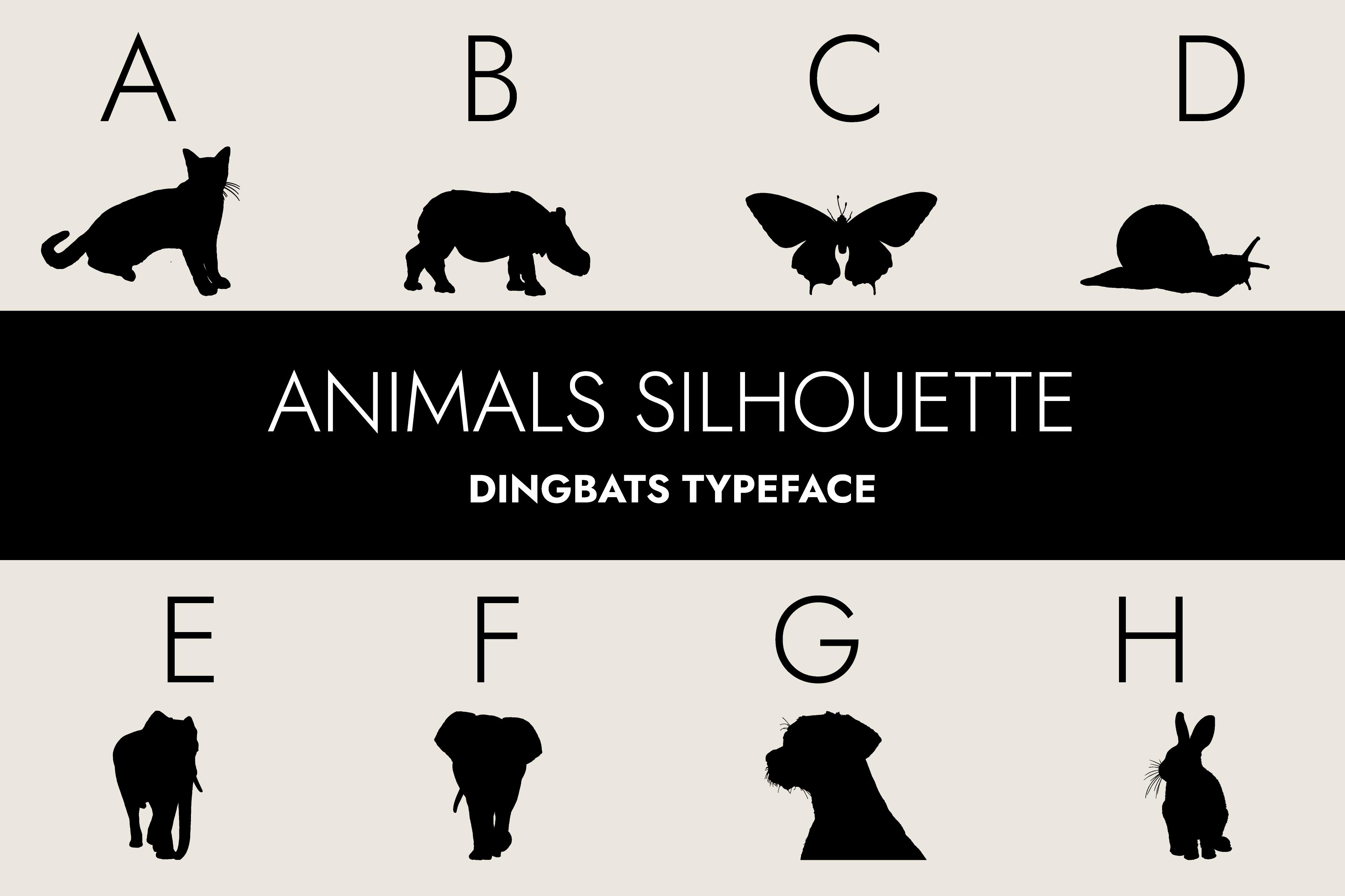 Animals Silhouette Font