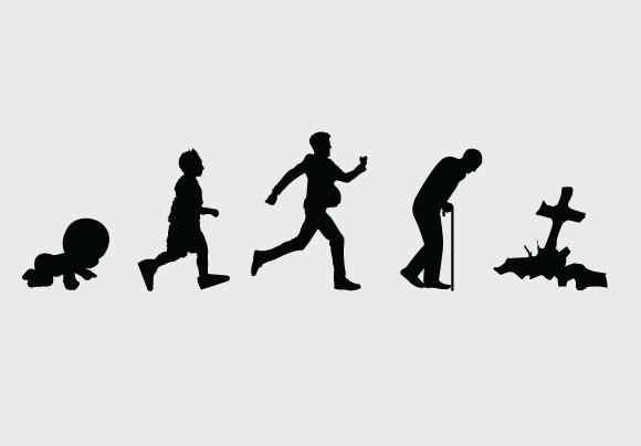 Birth to Death Silhouette Vector