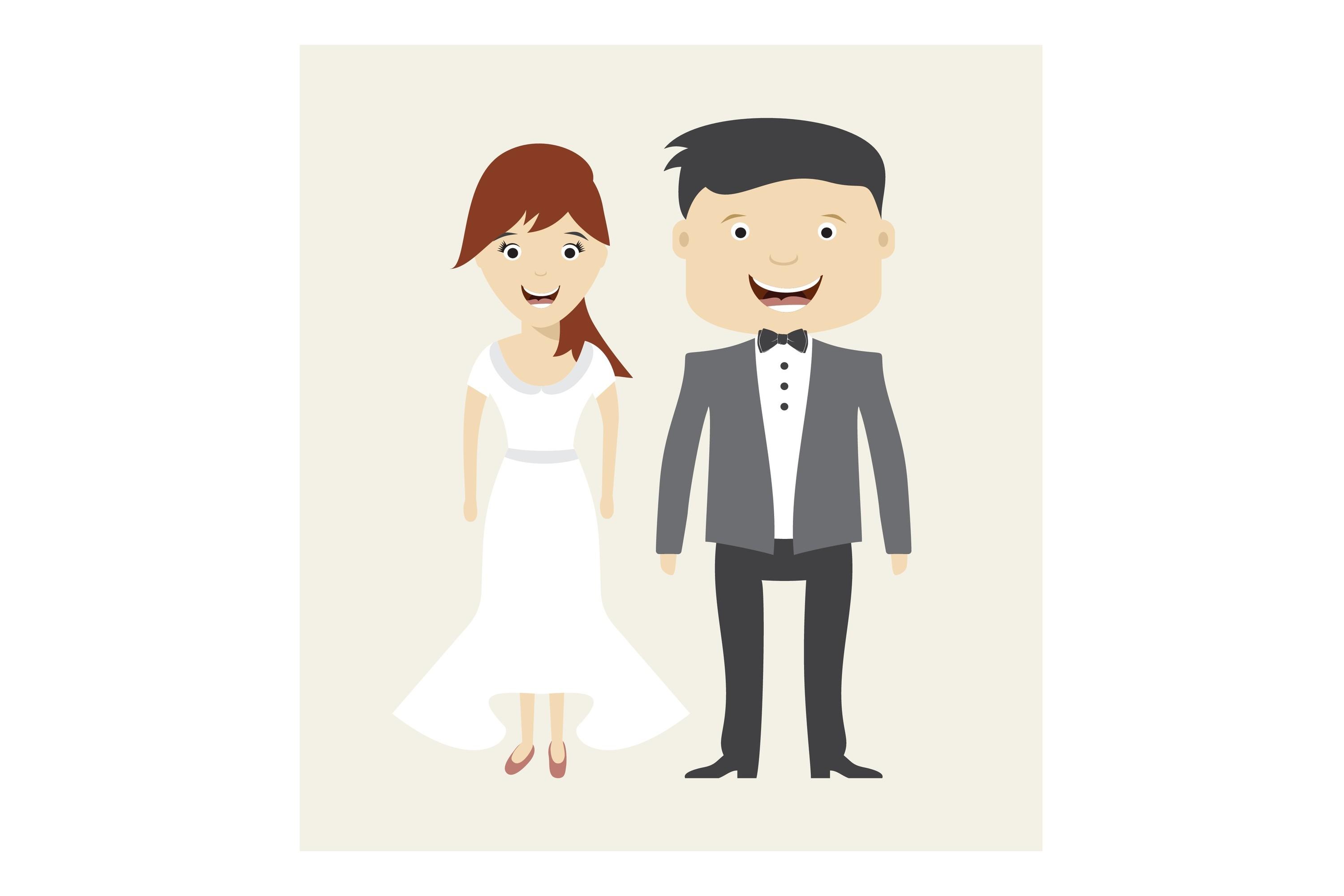 Bride and Groom Wedding Vector Icon