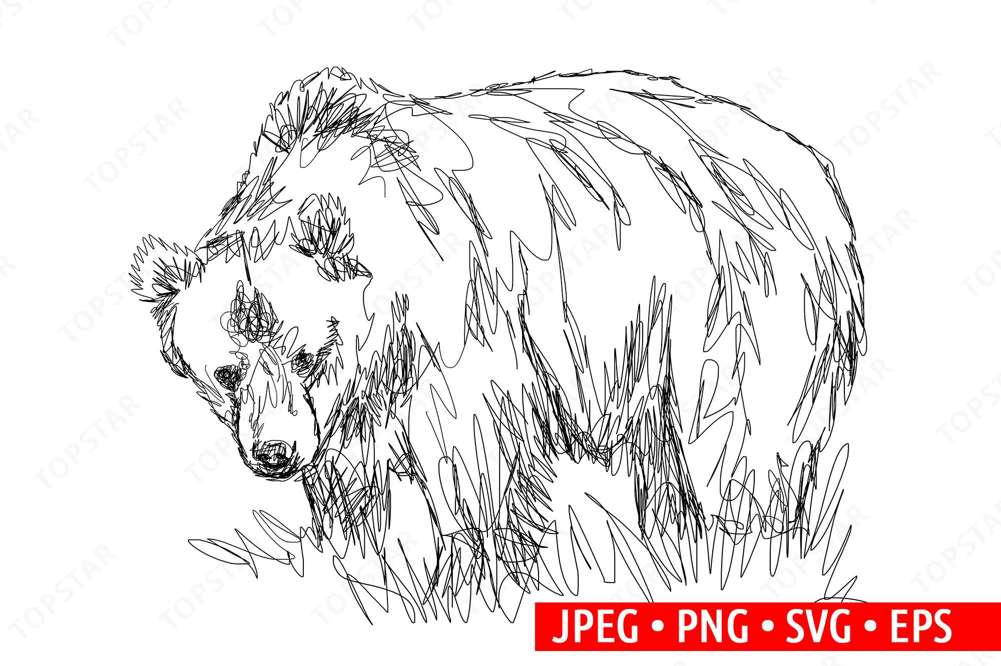 Bear Illustration Abstract Bear Drawing