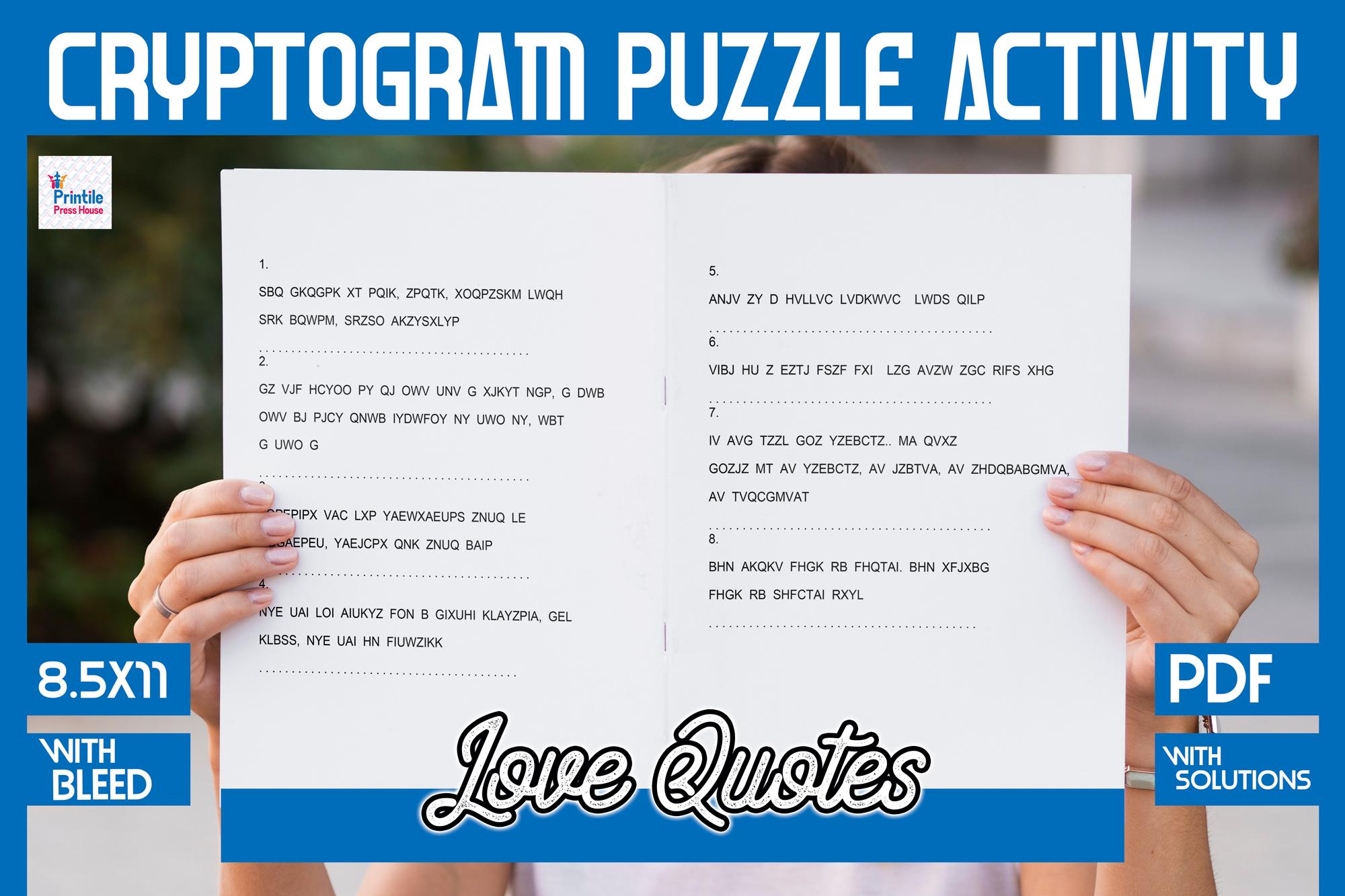 Love Quotes Cryptograms Puzzle Books