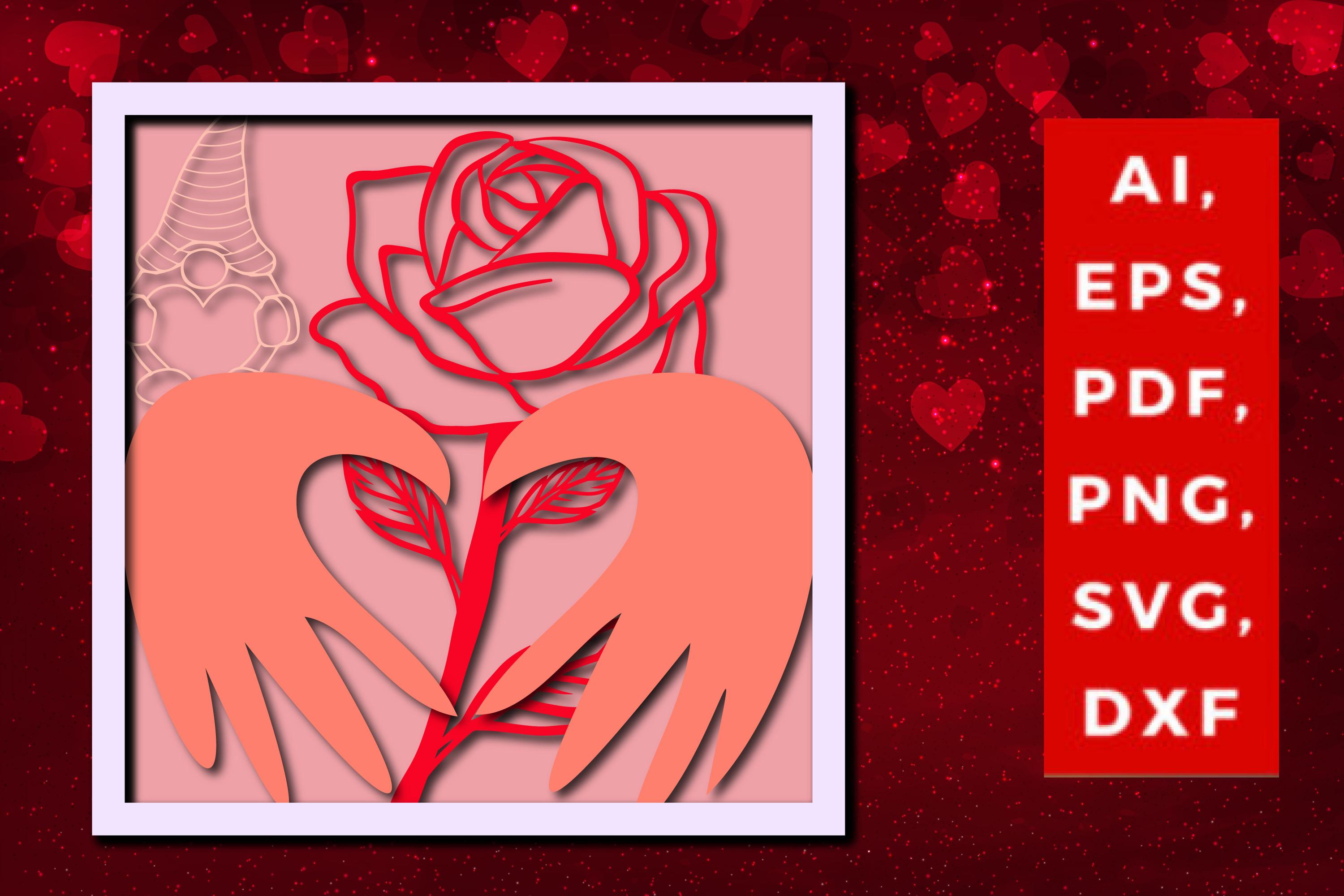Multi Layer Valentine Rose Design Svg