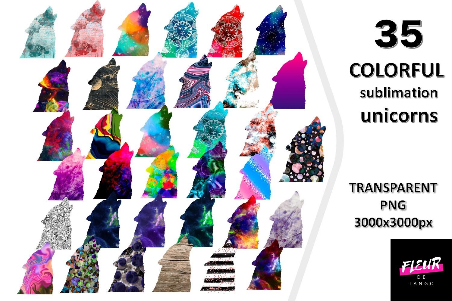 35 Wolf Sublimation Cliparts
