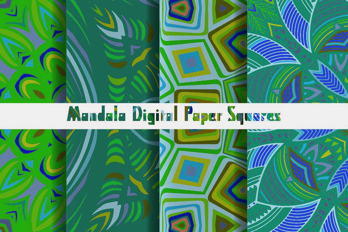 Mandala Digital Paper Squares 2