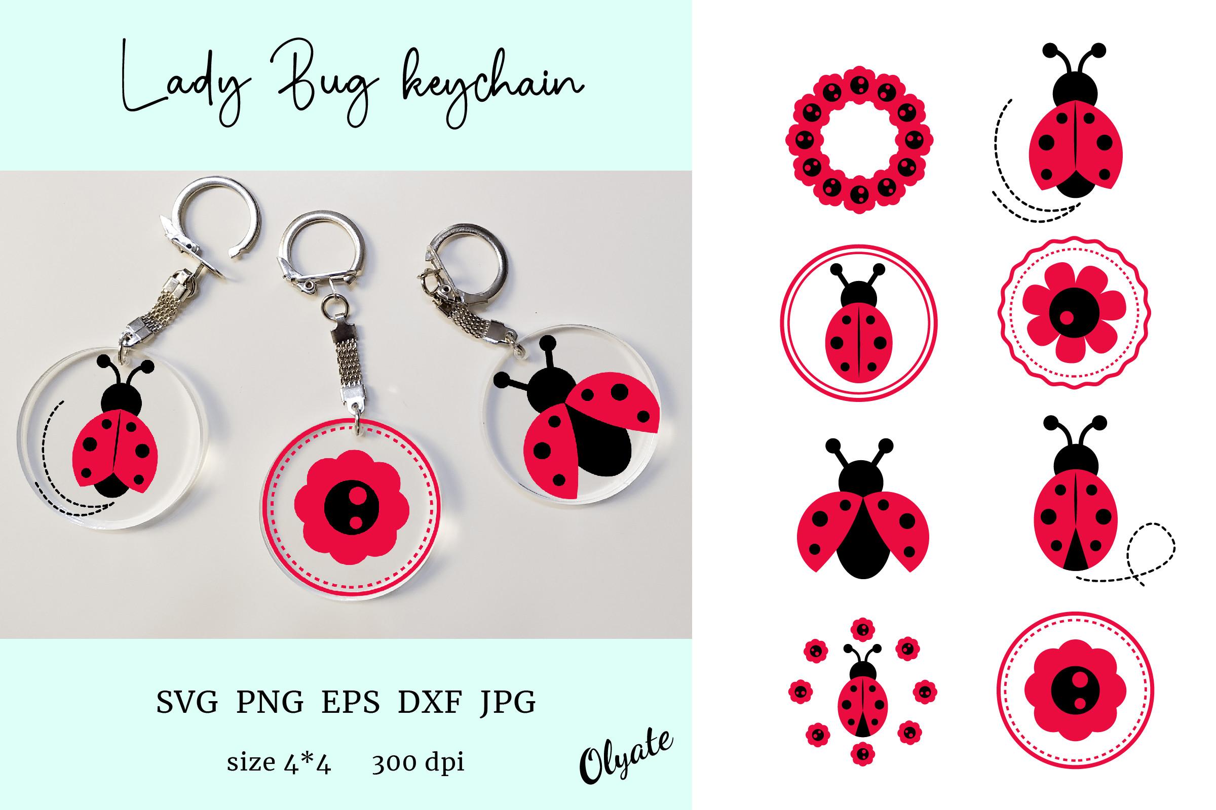 Ladybug SVG. Ladybug Keychain SVG. Keych