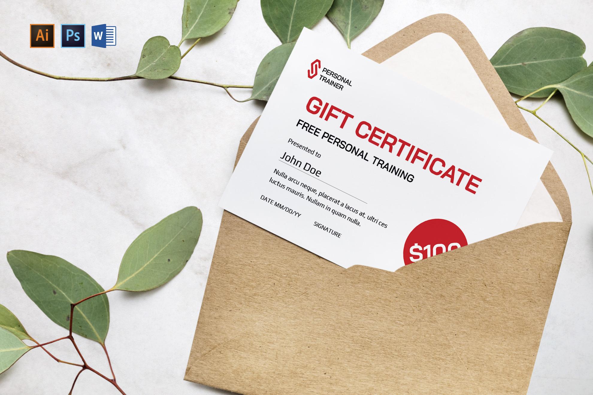 Personal Trainer Gift Certificate