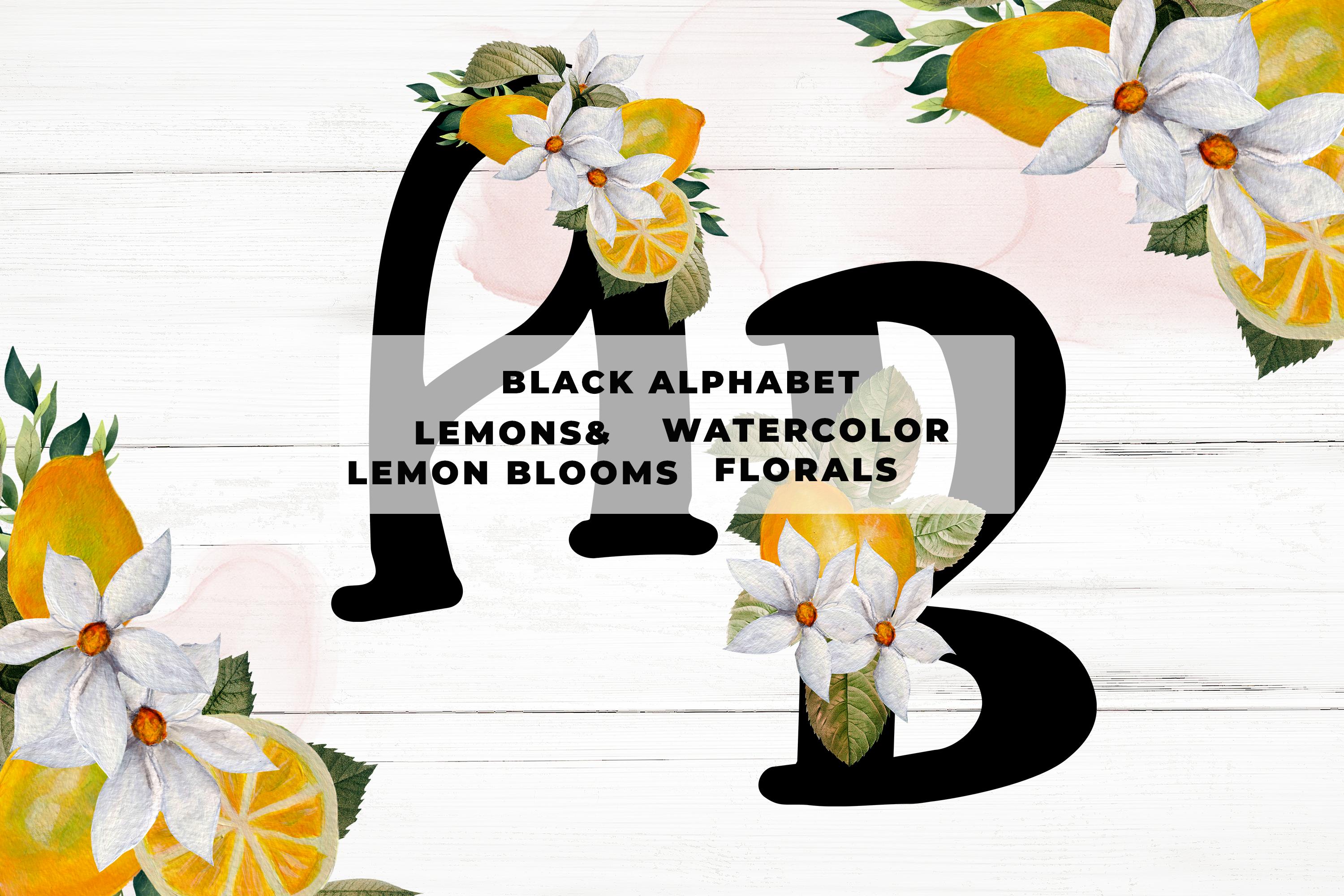 Black Floral Alphabet
