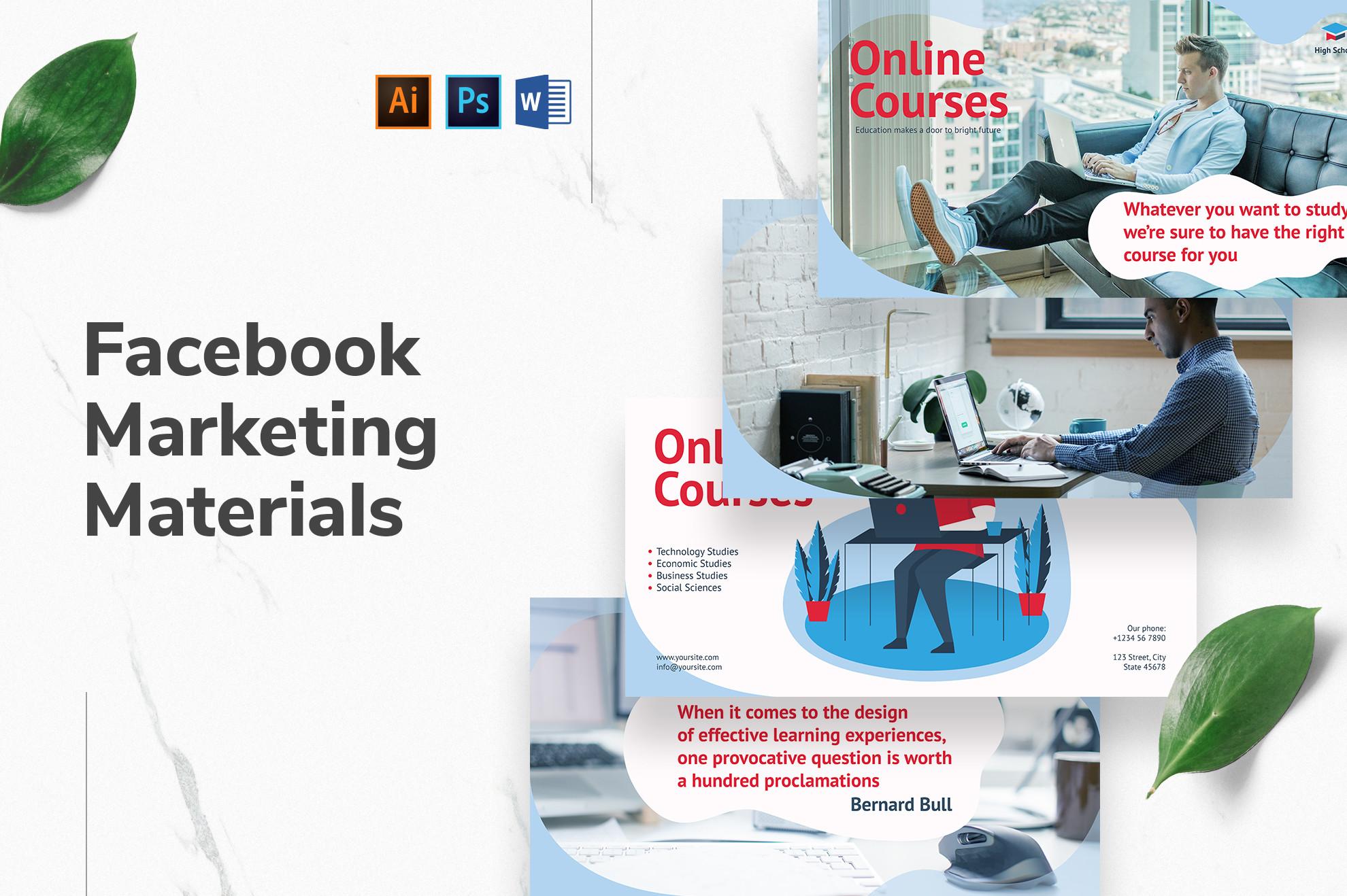 Online Courses Facebook Templates