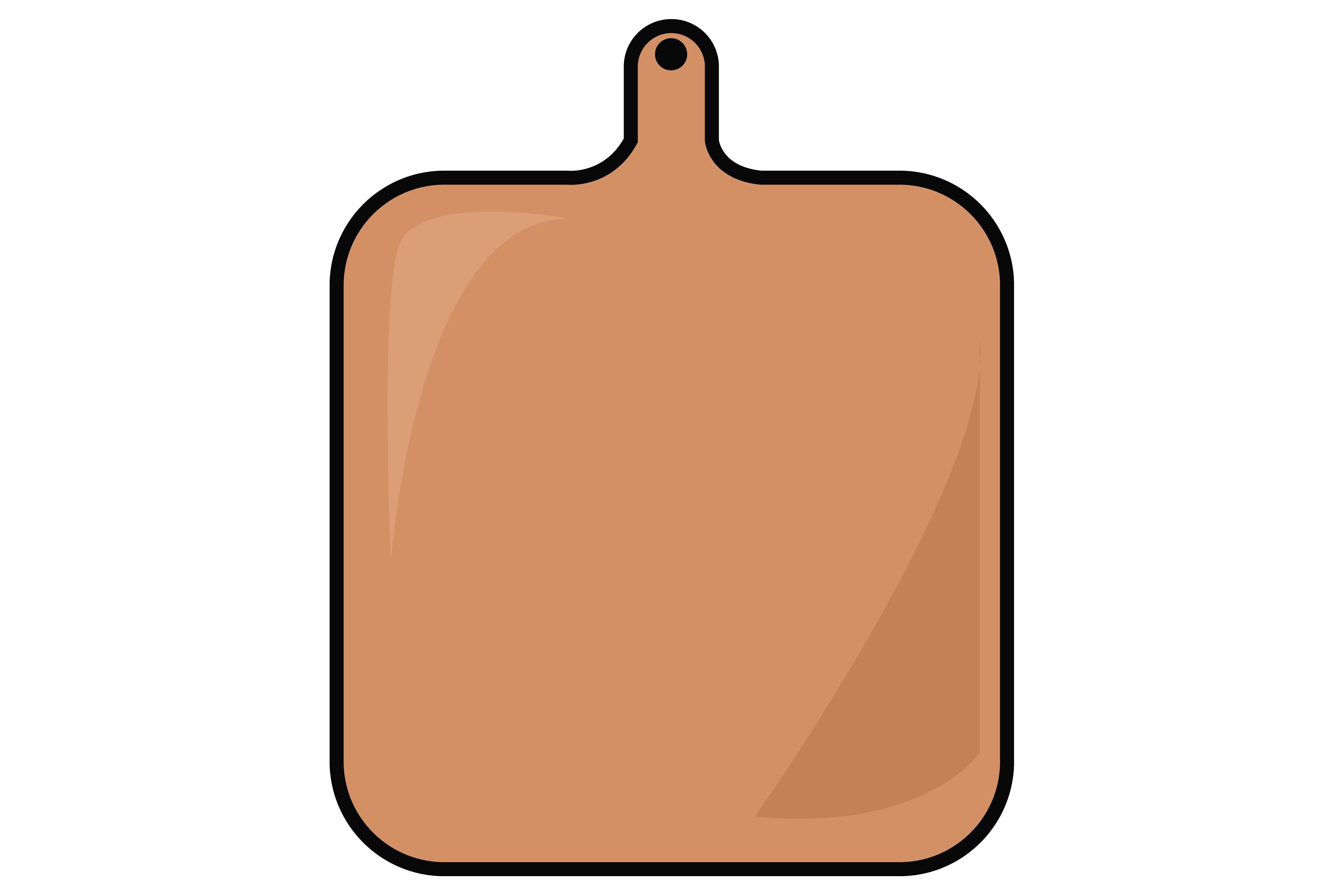 Wooden Cutting Board Sticker Vector