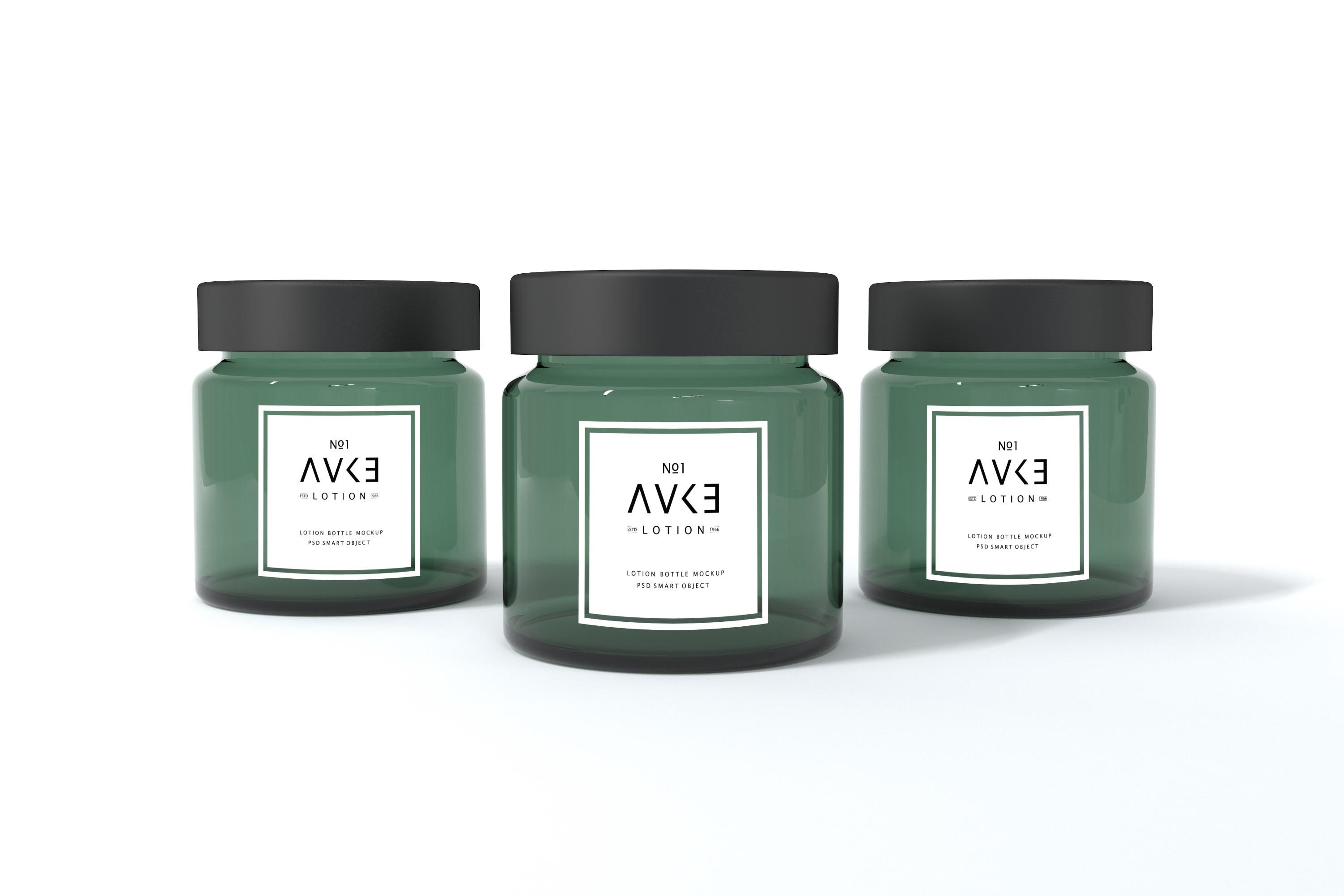 Lotion Three Bottle Mockup