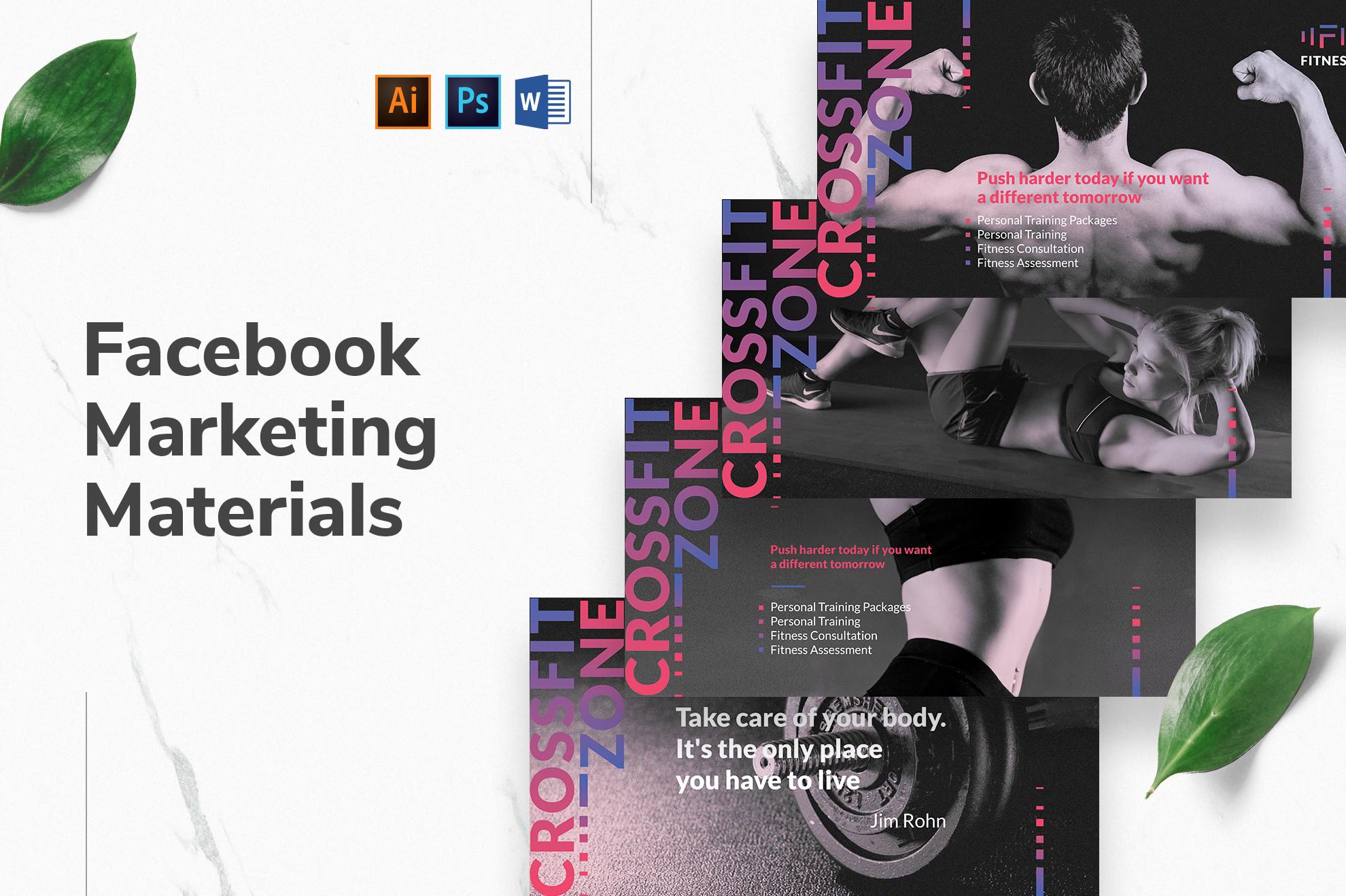 Fitness Studio Facebook Templates