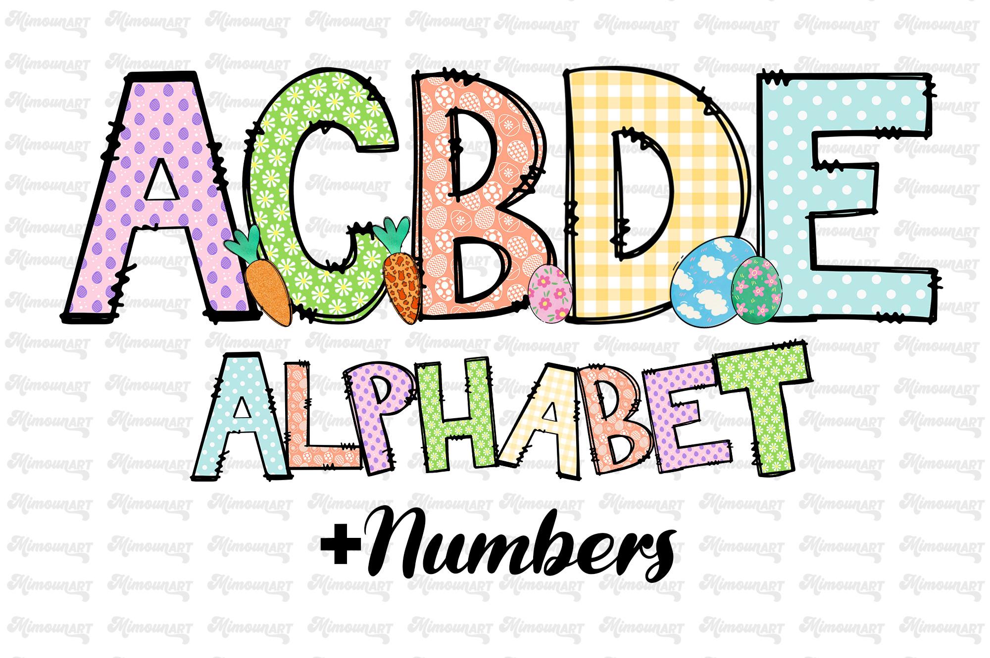Easter Doodles Letters Alphabet