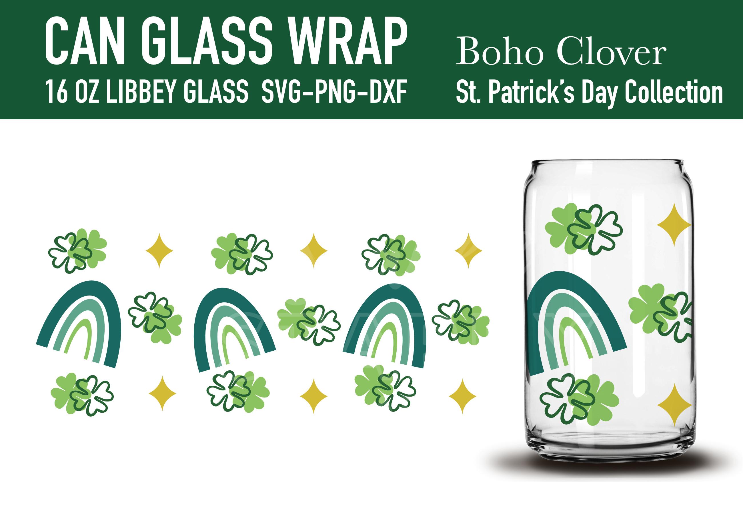Boho Clover Can Glass Wrap