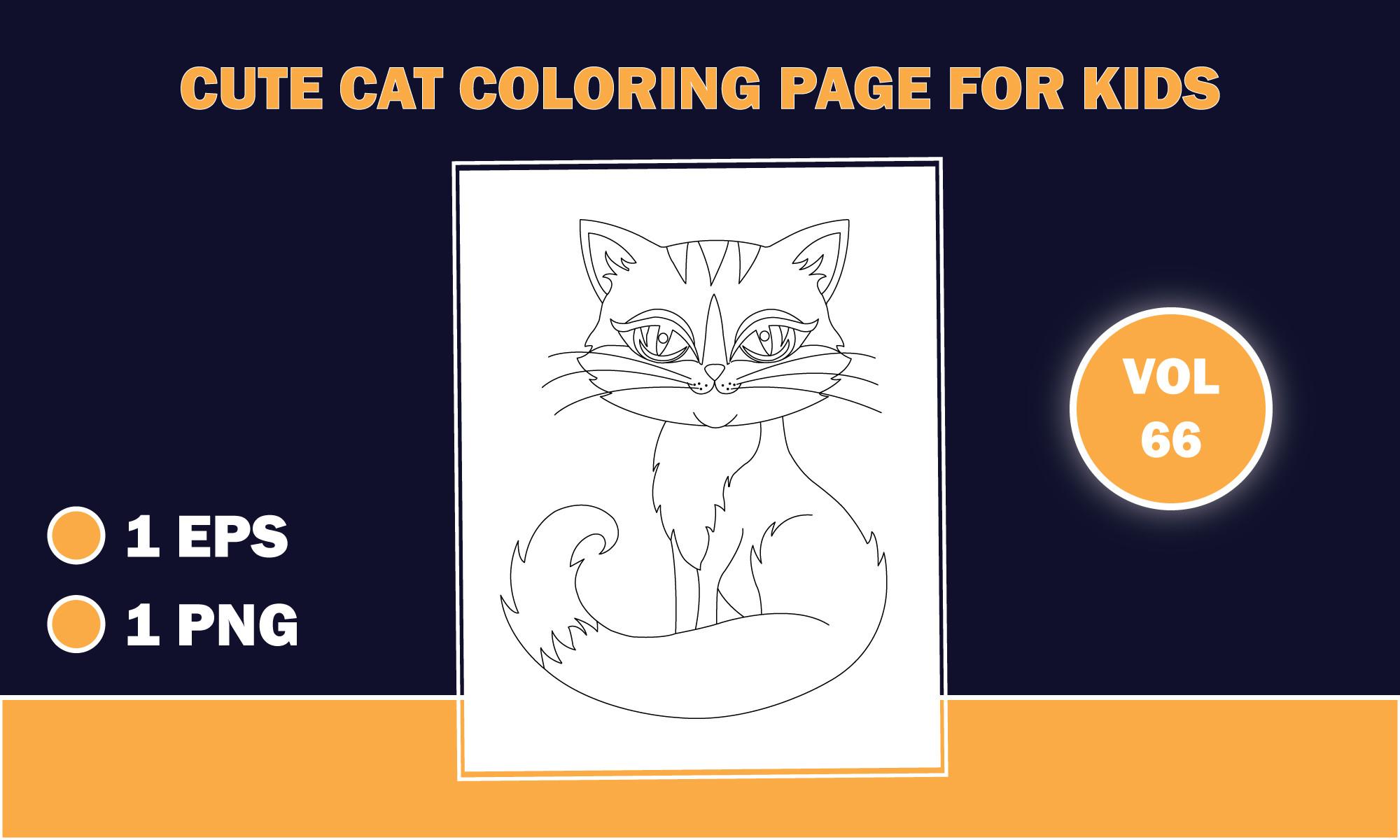 Cute Cat Outline Coloring Pages for Kids