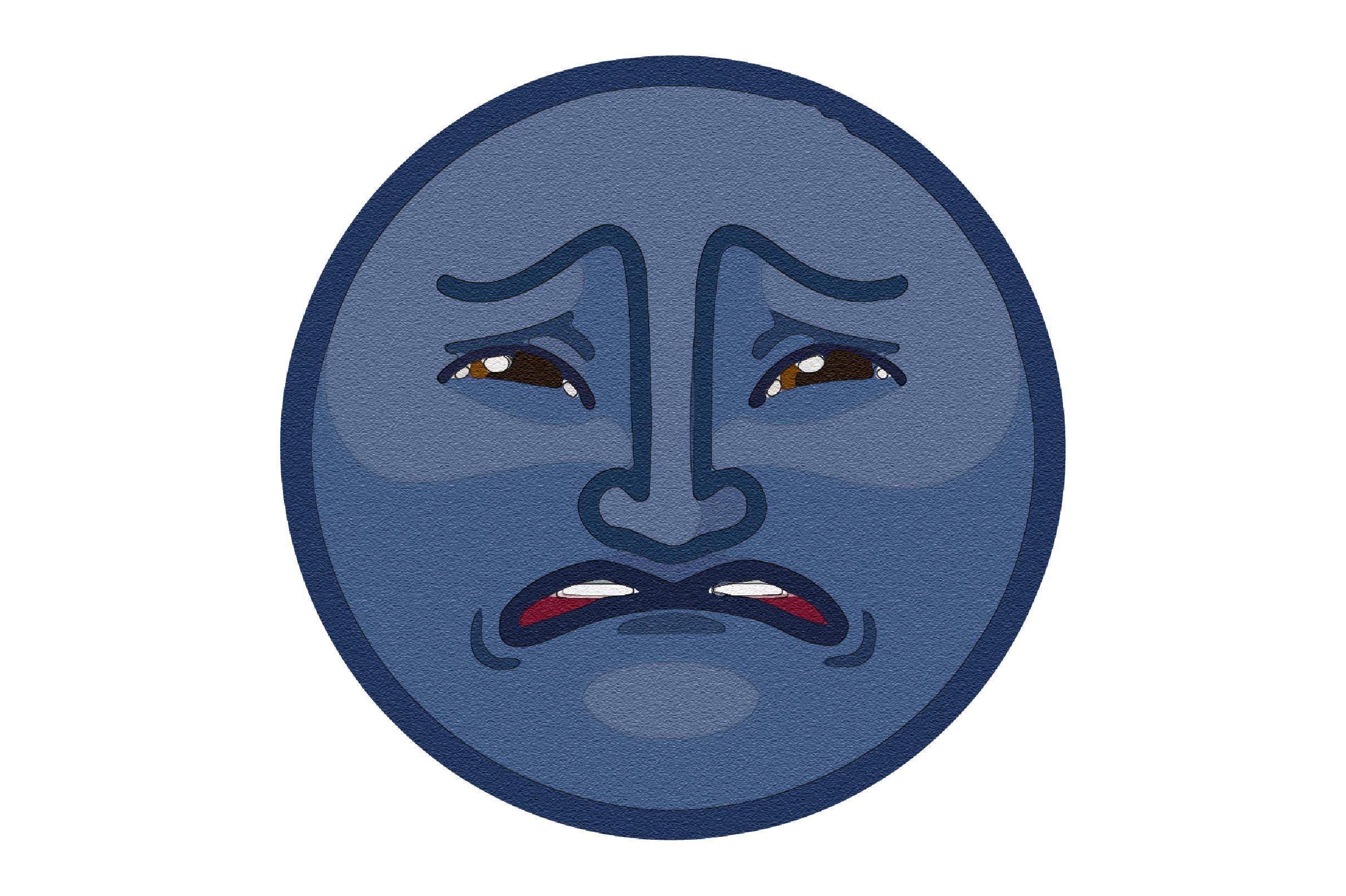 Watercolor Effect Moon Cartoon