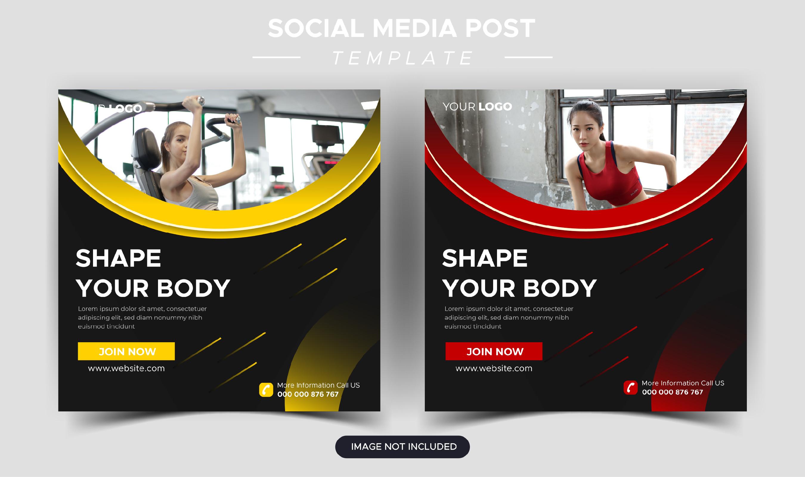 Instagram Post Template, Shape Your Body